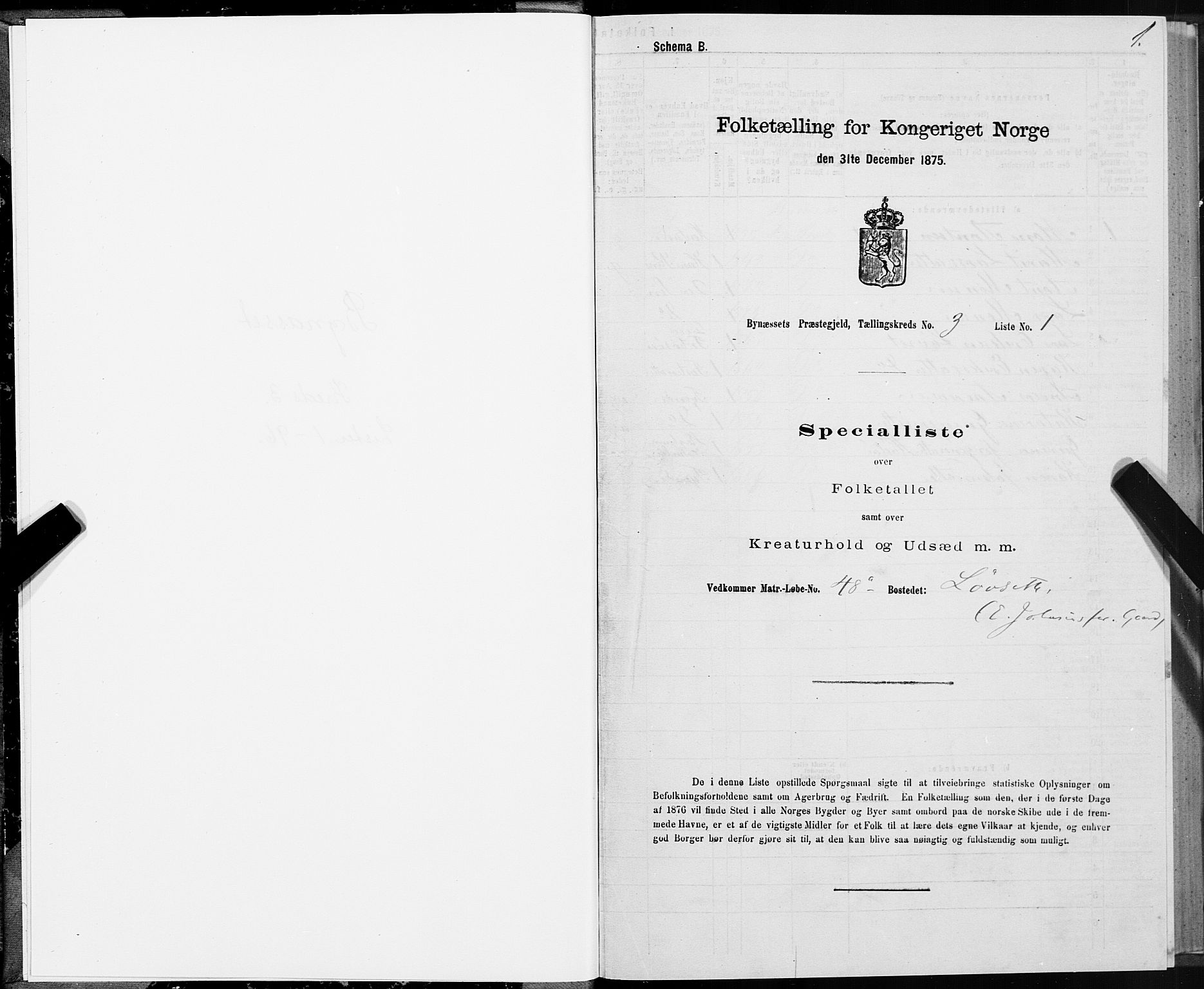 SAT, 1875 census for 1655P Byneset, 1875, p. 2001