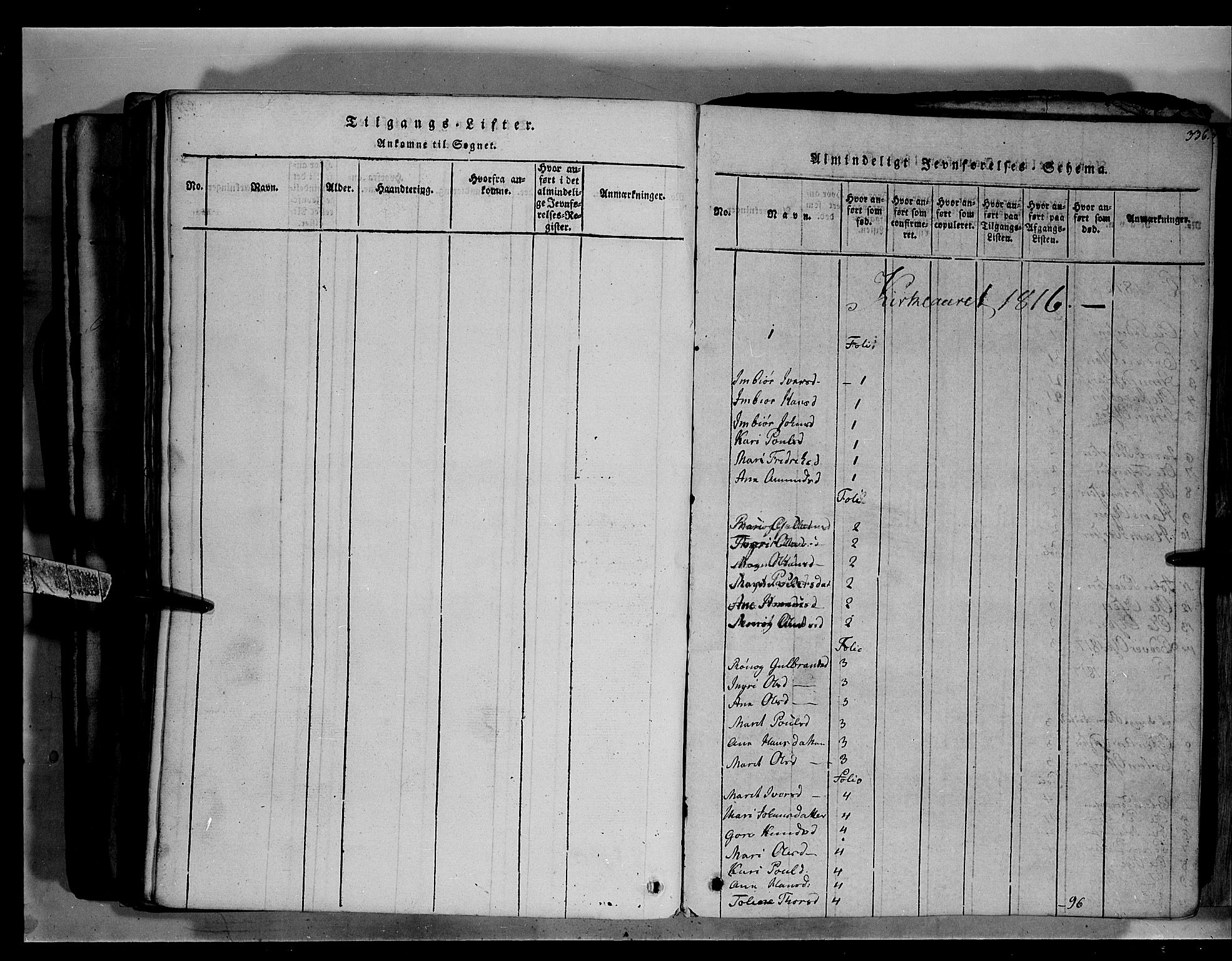 Fron prestekontor, SAH/PREST-078/H/Ha/Hab/L0003: Parish register (copy) no. 3, 1816-1850, p. 336