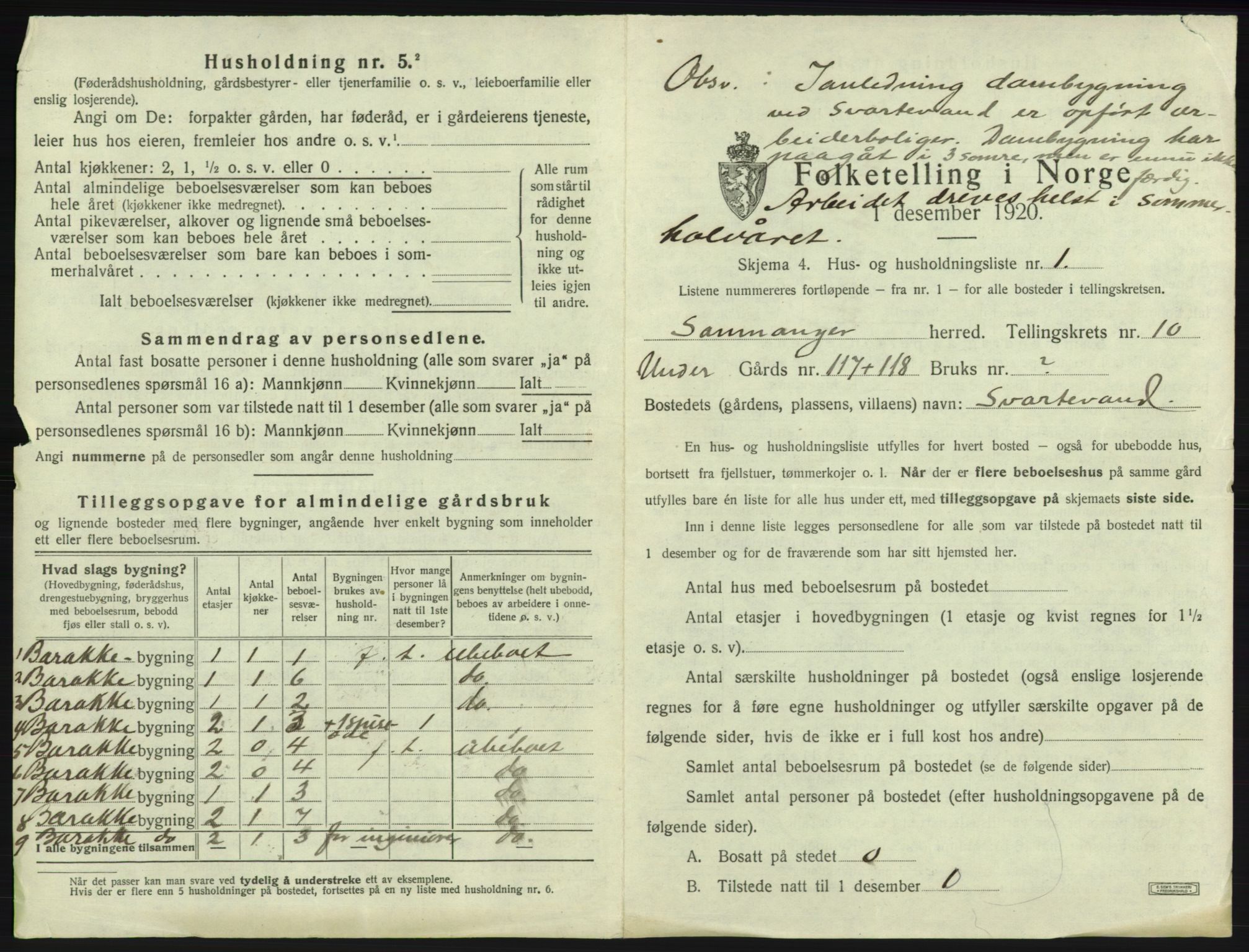 SAB, 1920 census for Samnanger, 1920, p. 559