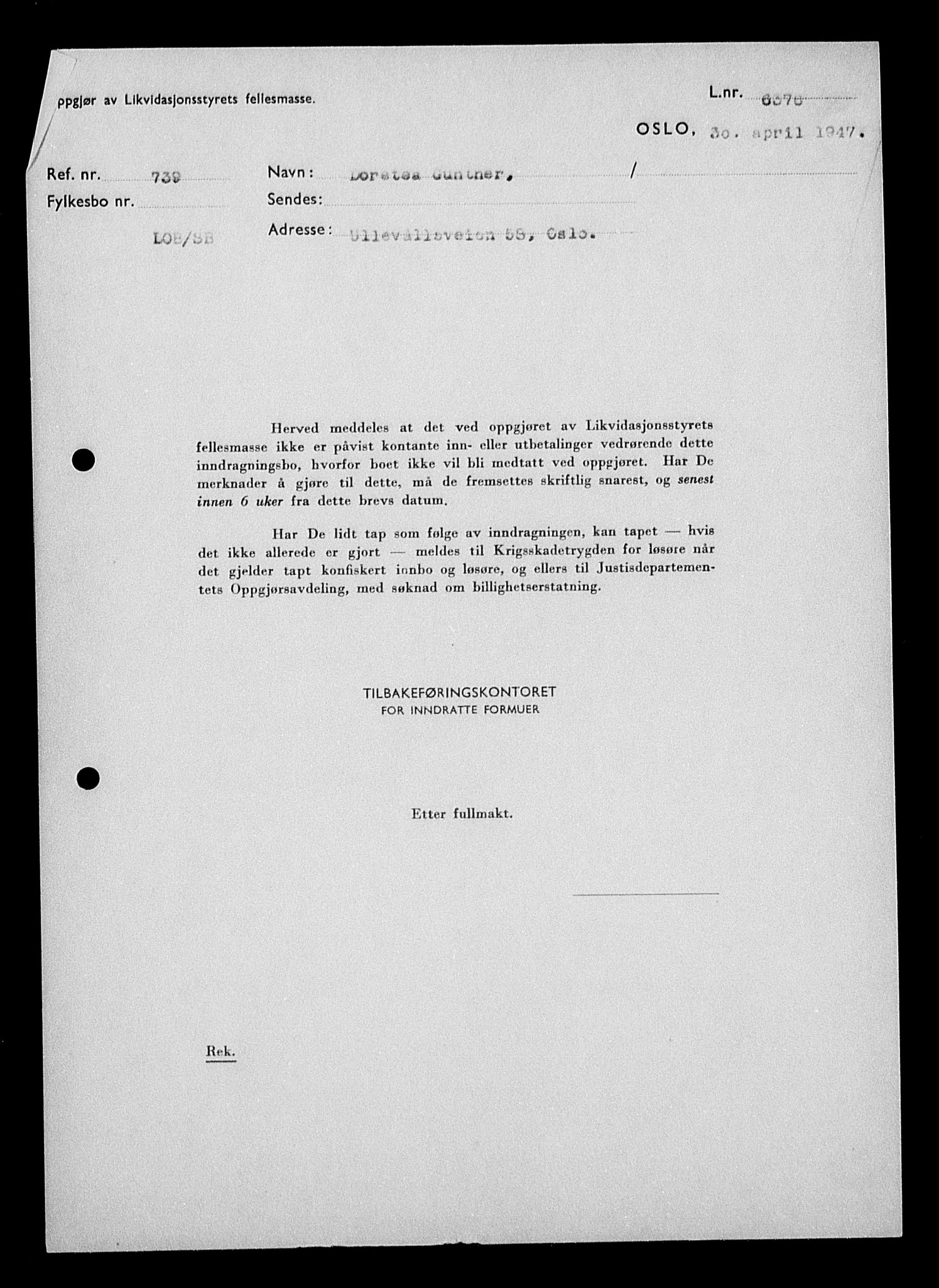 Justisdepartementet, Tilbakeføringskontoret for inndratte formuer, RA/S-1564/H/Hc/Hcc/L0942: --, 1945-1947, p. 857