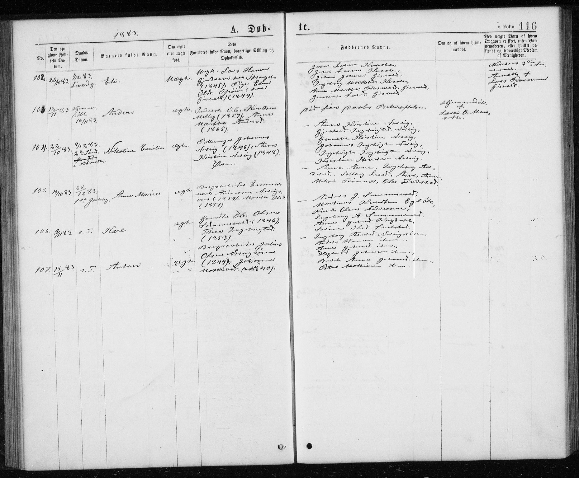 Ministerialprotokoller, klokkerbøker og fødselsregistre - Sør-Trøndelag, AV/SAT-A-1456/668/L0817: Parish register (copy) no. 668C06, 1873-1884, p. 116