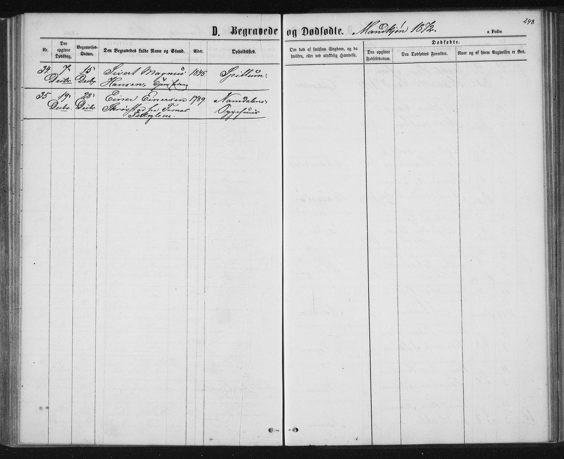 Ministerialprotokoller, klokkerbøker og fødselsregistre - Nord-Trøndelag, SAT/A-1458/768/L0570: Parish register (official) no. 768A05, 1865-1874, p. 248