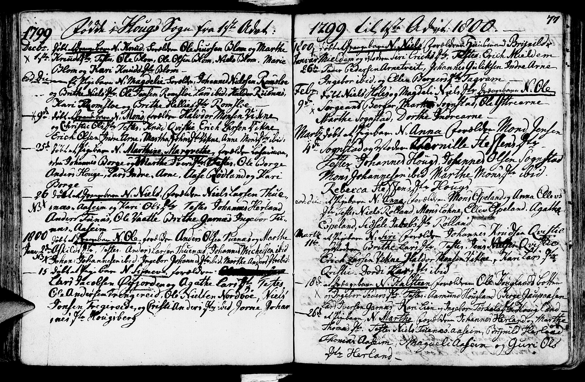 Haus sokneprestembete, AV/SAB-A-75601/H/Haa: Parish register (official) no. A 11, 1796-1816, p. 77