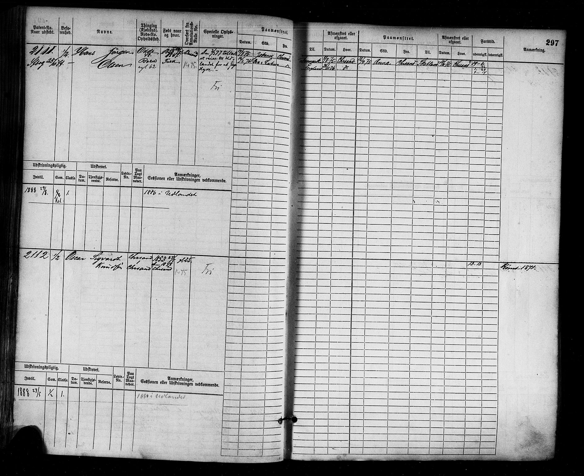 Kristiansand mønstringskrets, AV/SAK-2031-0015/F/Fb/L0005: Hovedrulle nr 1521-2283, I-12, 1868-1915, p. 314