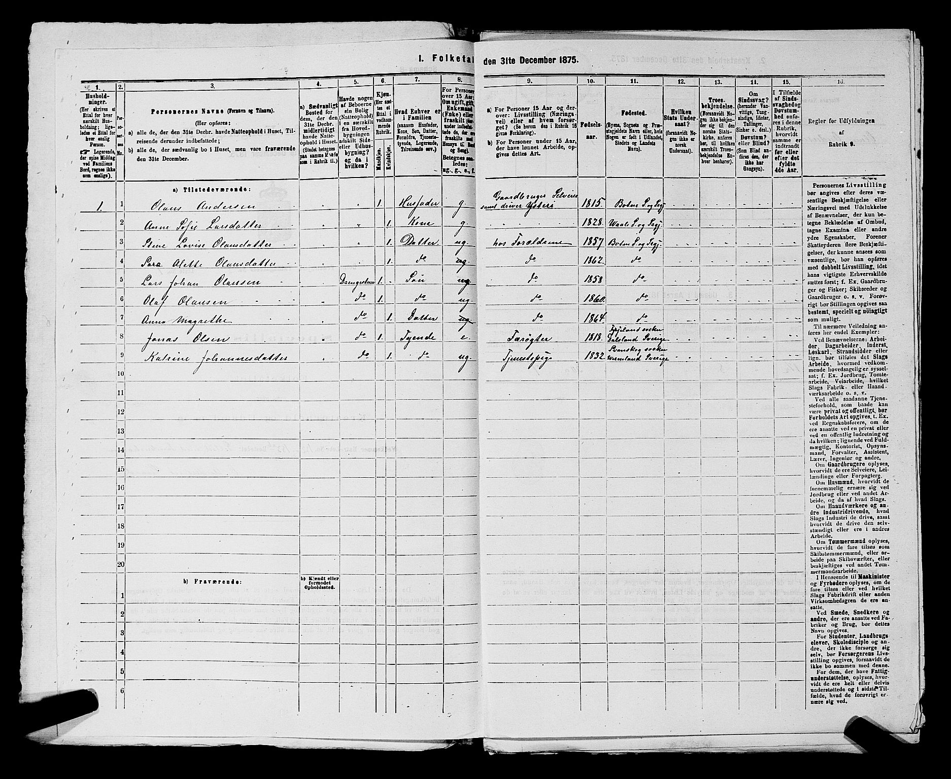 SAKO, 1875 census for 0715P Botne, 1875, p. 635