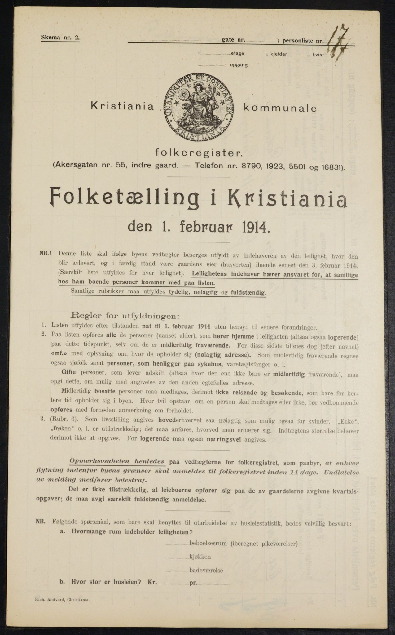 OBA, Municipal Census 1914 for Kristiania, 1914, p. 78578