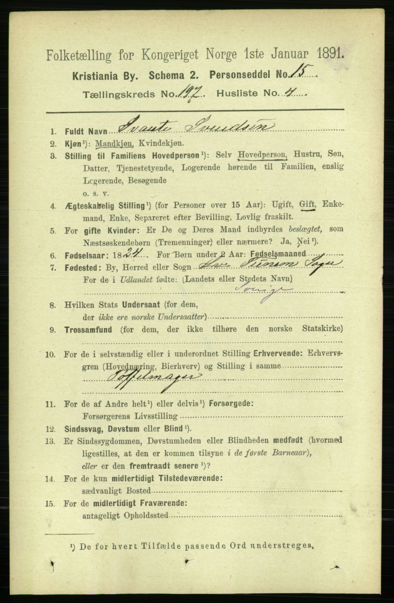 RA, 1891 census for 0301 Kristiania, 1891, p. 118882