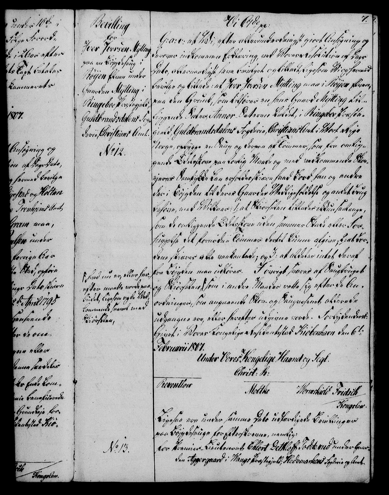 Rentekammeret, Kammerkanselliet, AV/RA-EA-3111/G/Gg/Gga/L0019: Norsk ekspedisjonsprotokoll med register (merket RK 53.19), 1807-1810, p. 7