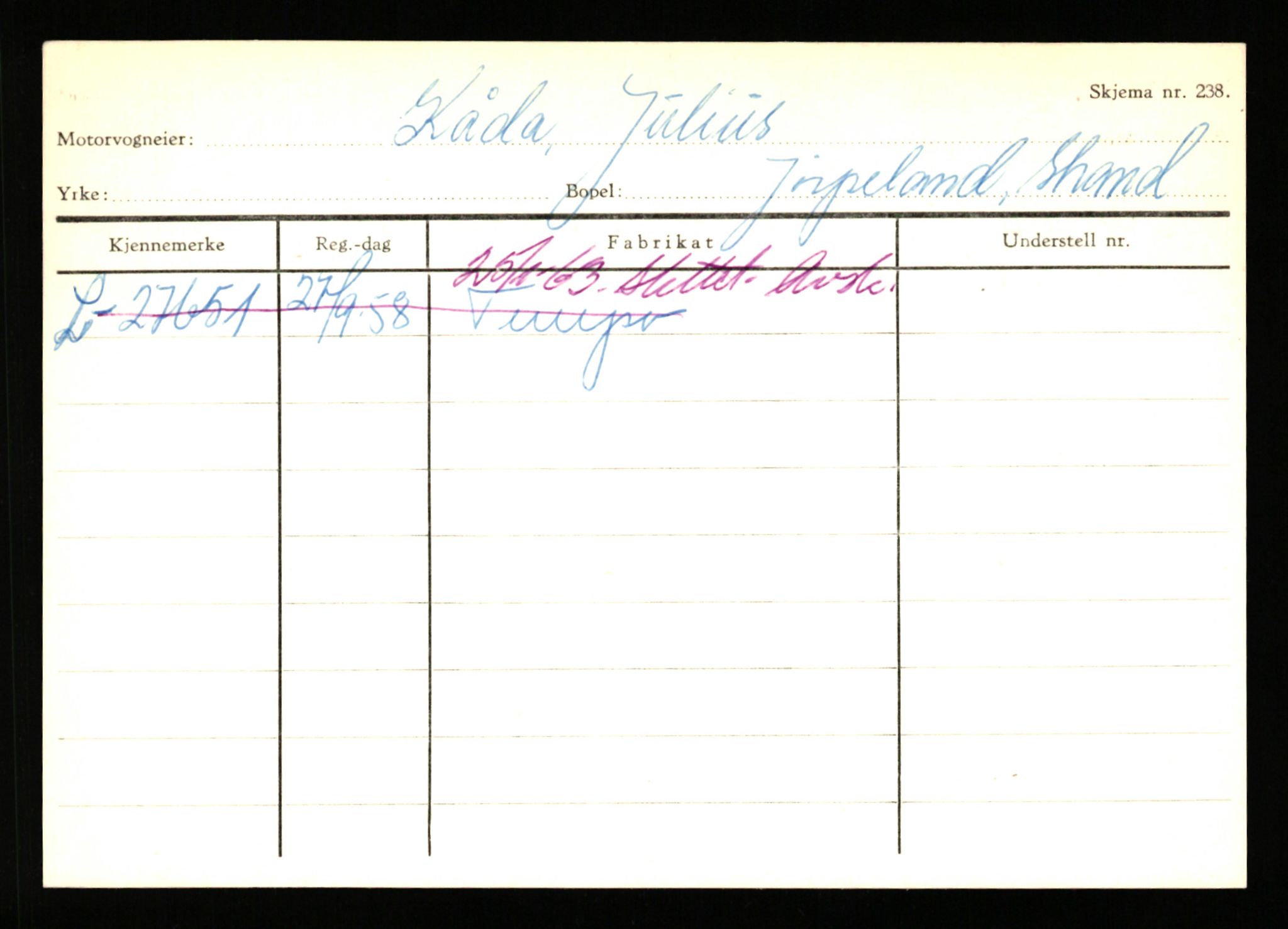 Stavanger trafikkstasjon, AV/SAST-A-101942/0/H/L0021: Kristiania - Landsnes, 1930-1971, p. 2280