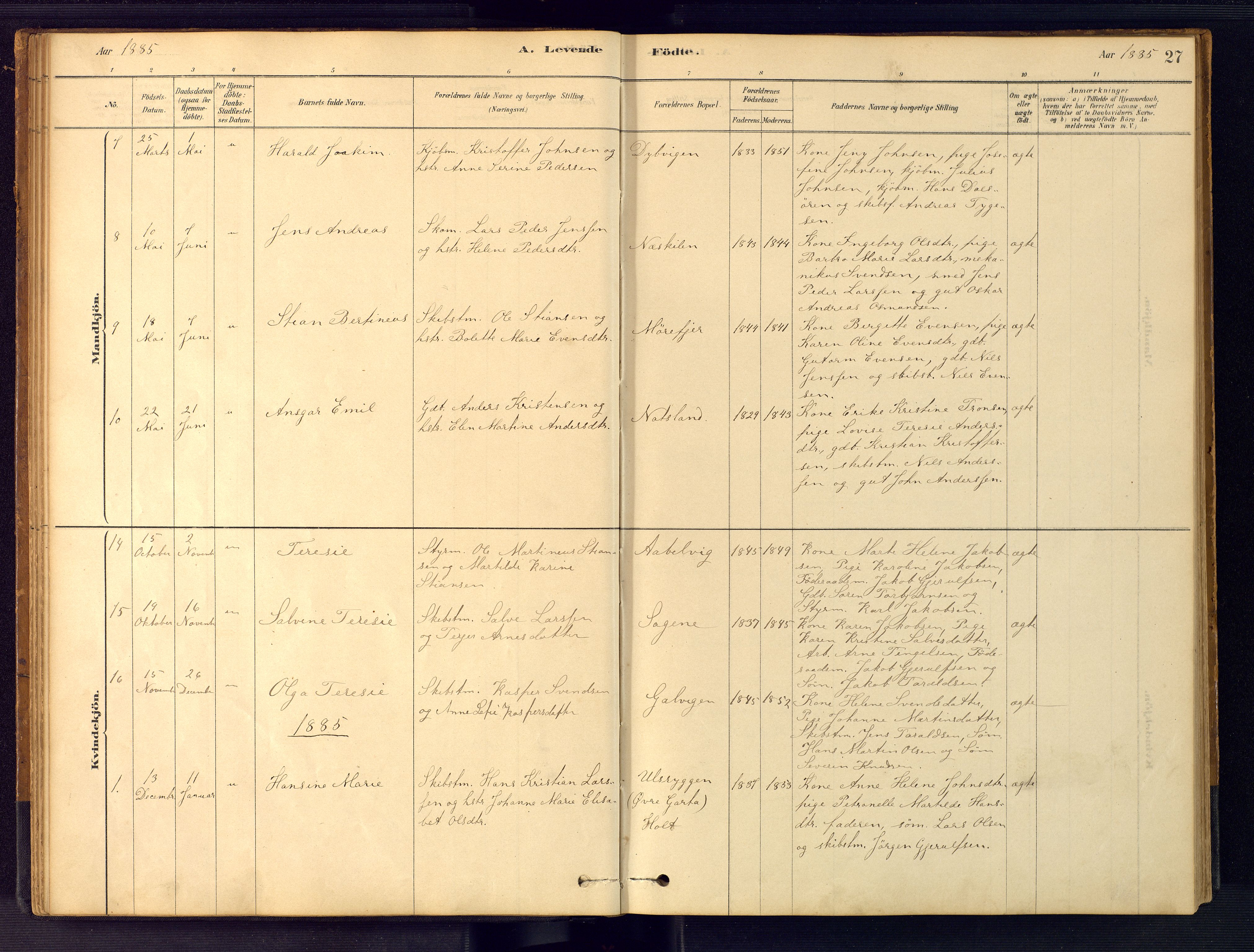 Austre Moland sokneprestkontor, AV/SAK-1111-0001/F/Fb/Fbb/L0001: Parish register (copy) no. B 1, 1878-1904, p. 27