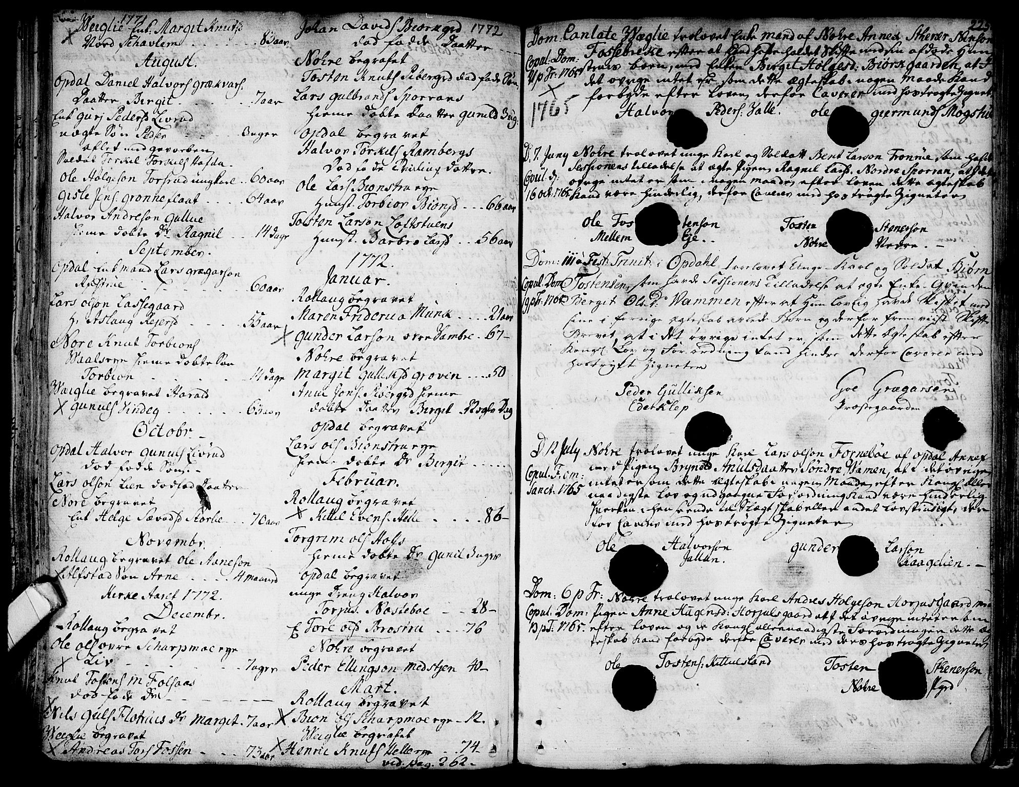 Rollag kirkebøker, SAKO/A-240/F/Fa/L0003: Parish register (official) no. I 3, 1743-1778, p. 225