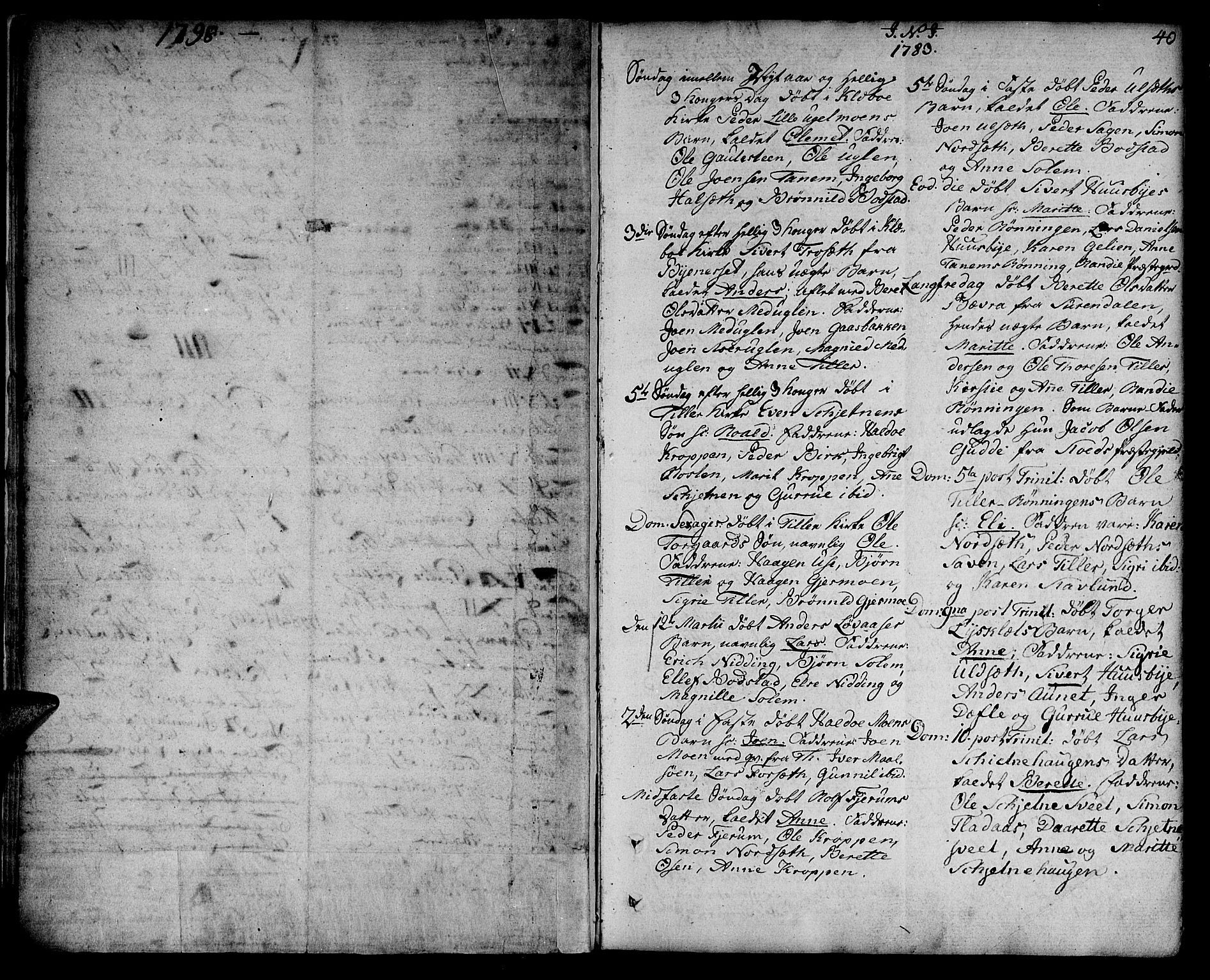 Ministerialprotokoller, klokkerbøker og fødselsregistre - Sør-Trøndelag, SAT/A-1456/618/L0438: Parish register (official) no. 618A03, 1783-1815, p. 40
