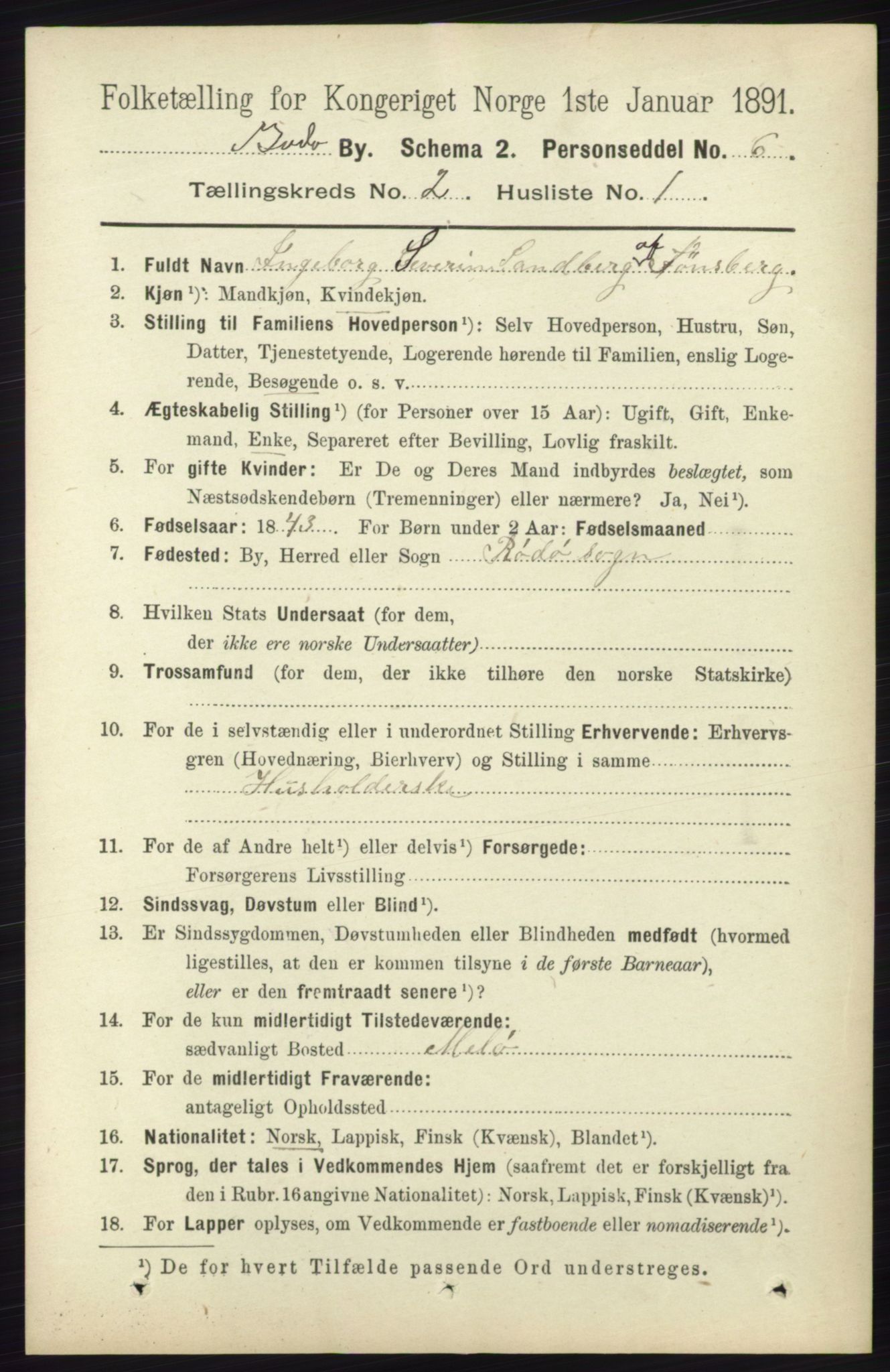 RA, 1891 census for 1804 Bodø, 1891, p. 994