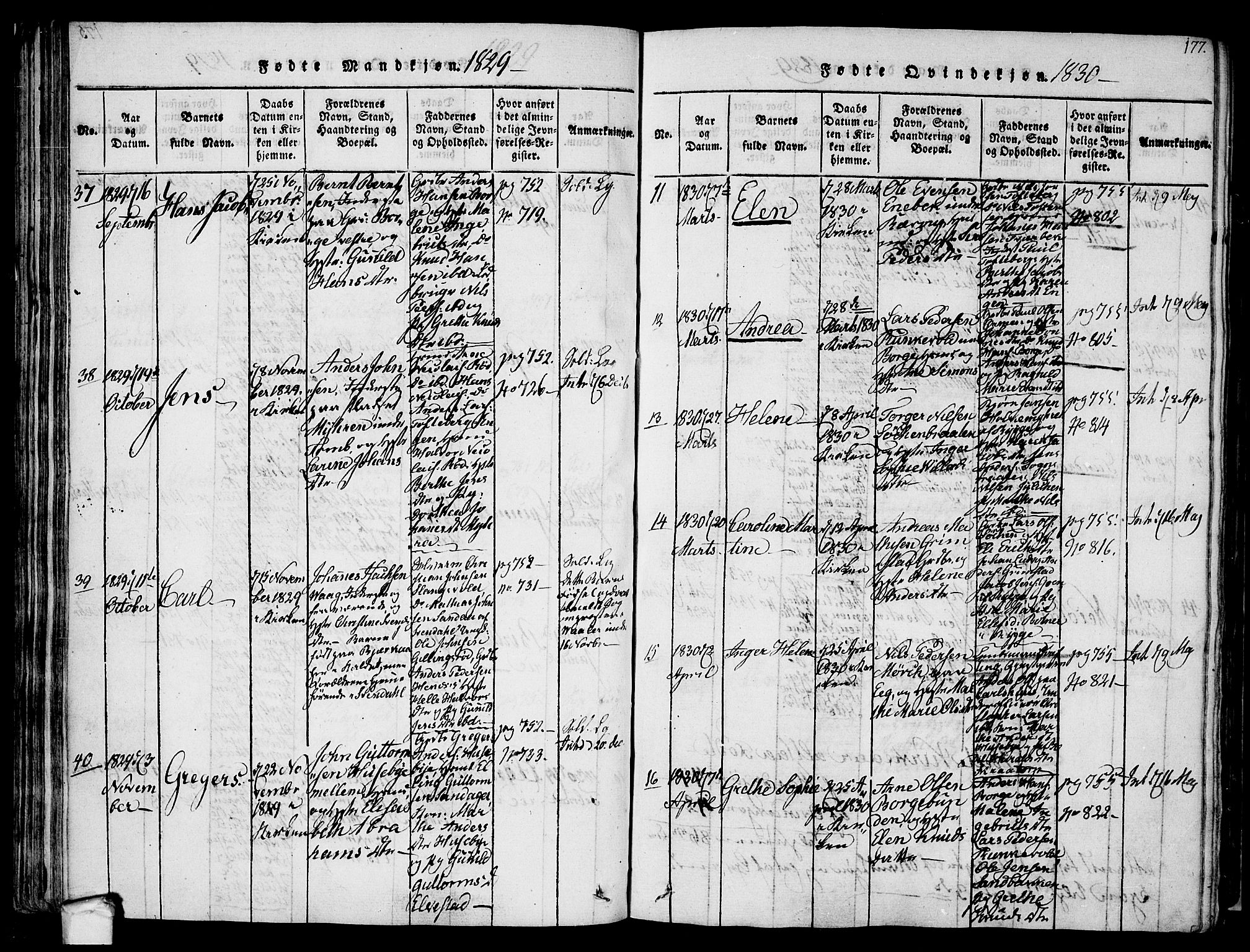 Råde prestekontor kirkebøker, AV/SAO-A-2009/F/Fa/L0004: Parish register (official) no. 4, 1814-1830, p. 176-177