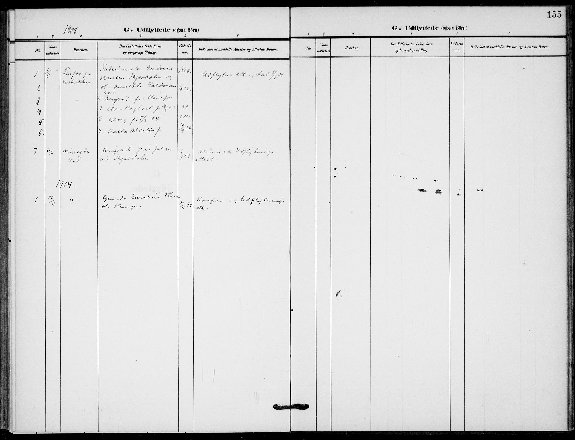 Hole kirkebøker, SAKO/A-228/F/Fb/L0003: Parish register (official) no. II 3, 1906-1916, p. 155