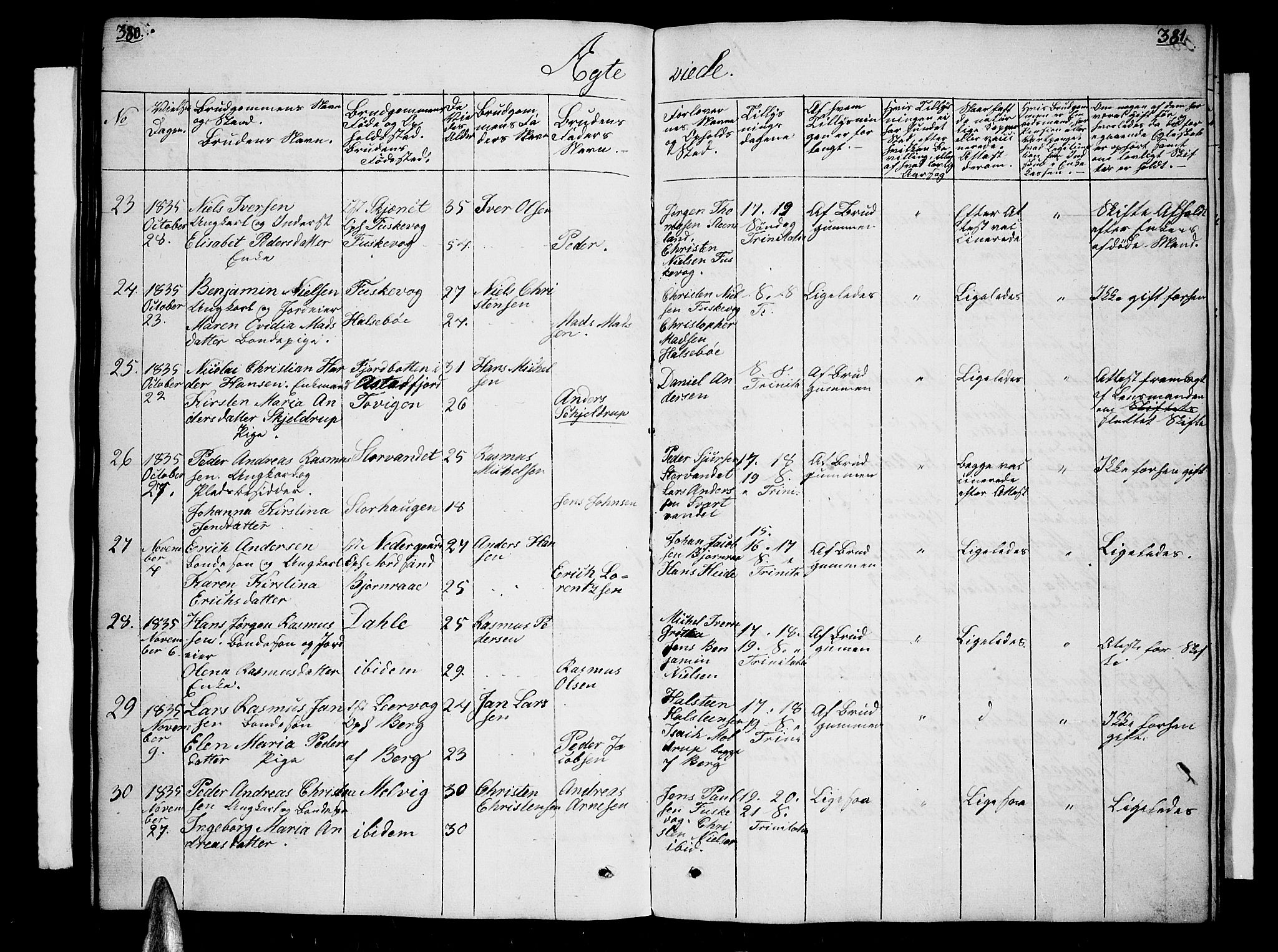 Trondenes sokneprestkontor, SATØ/S-1319/H/Hb/L0005klokker: Parish register (copy) no. 5, 1834-1845, p. 380-381