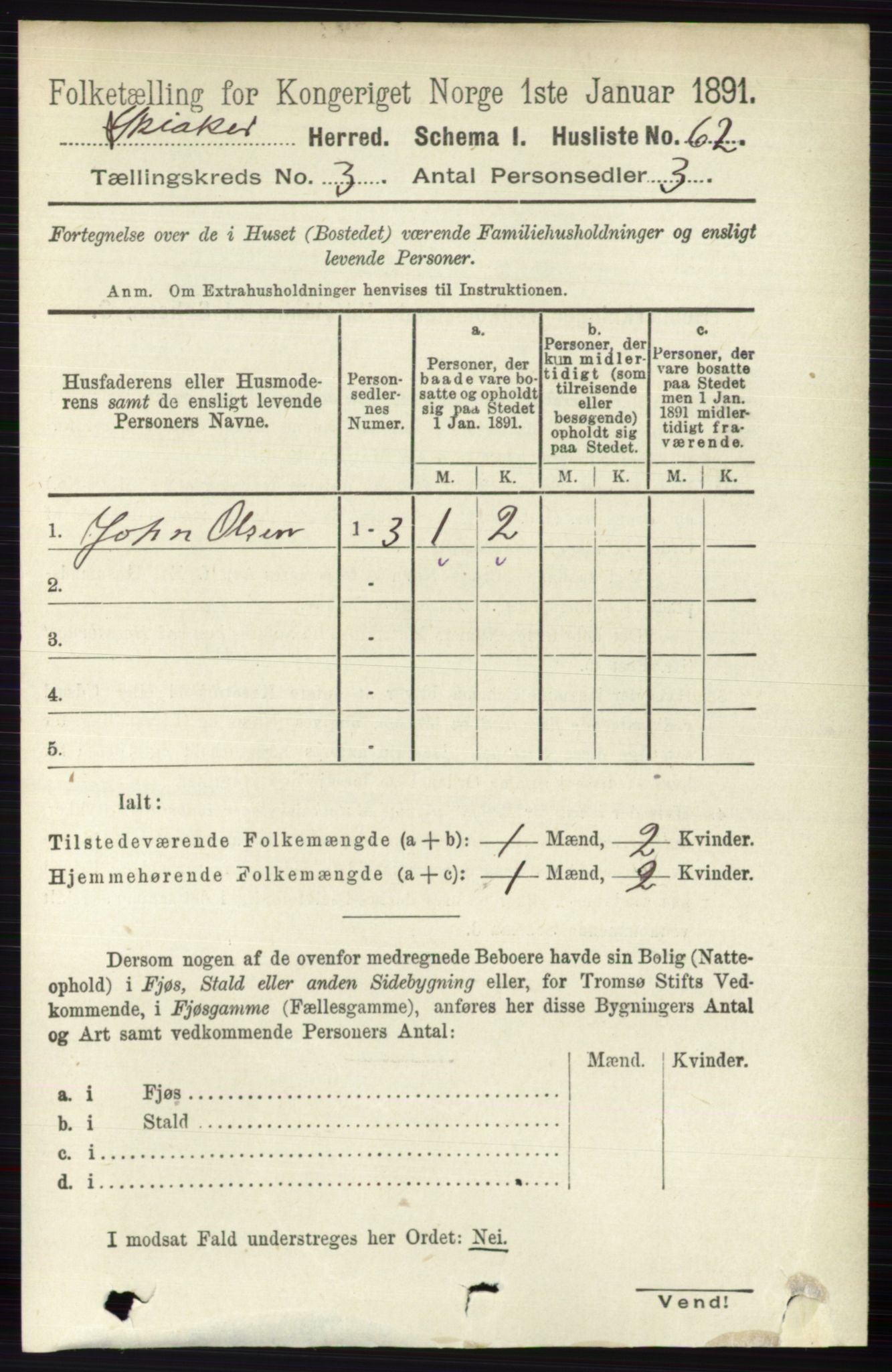 RA, 1891 census for 0513 Skjåk, 1891, p. 945