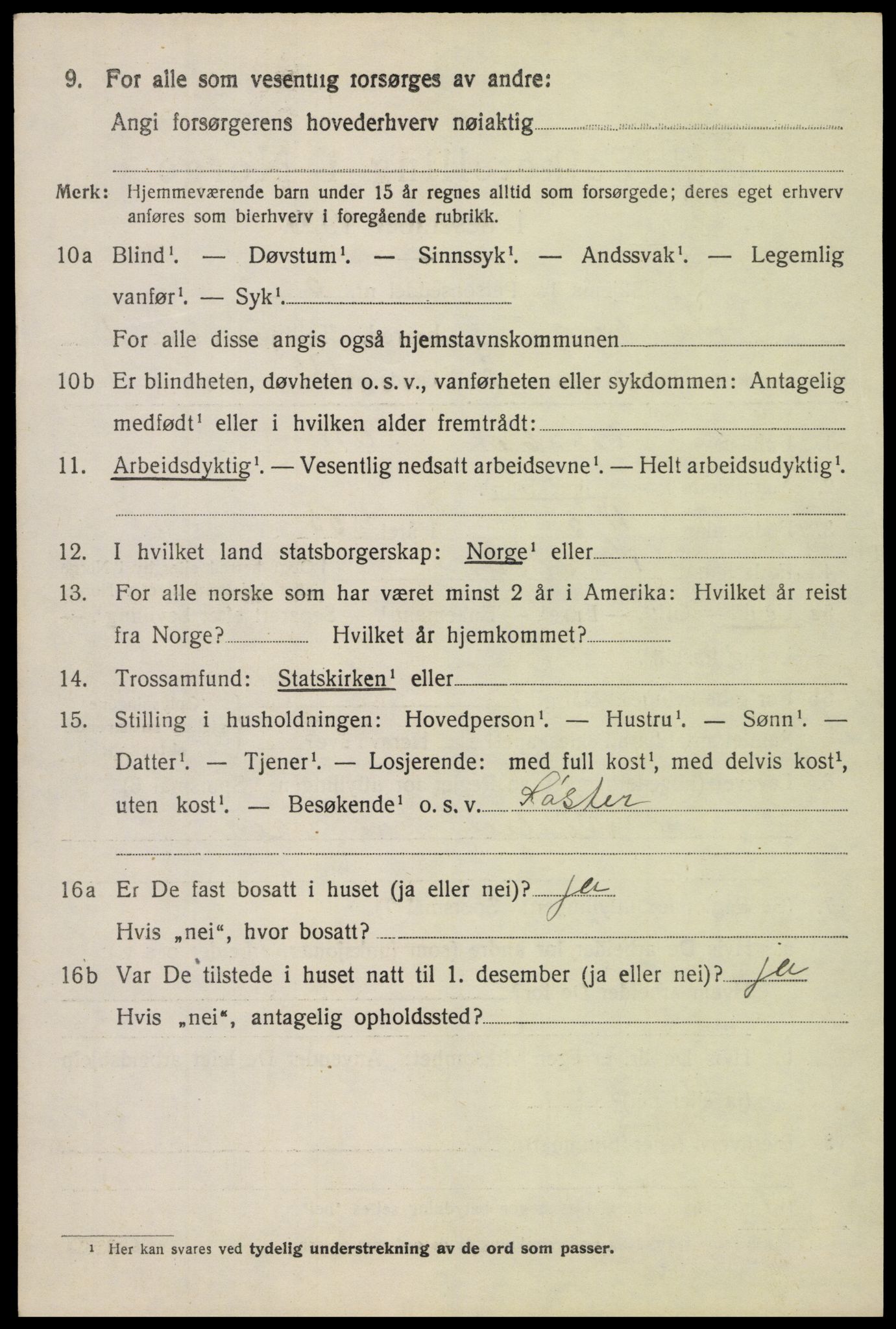 SAH, 1920 census for Fåberg, 1920, p. 11829