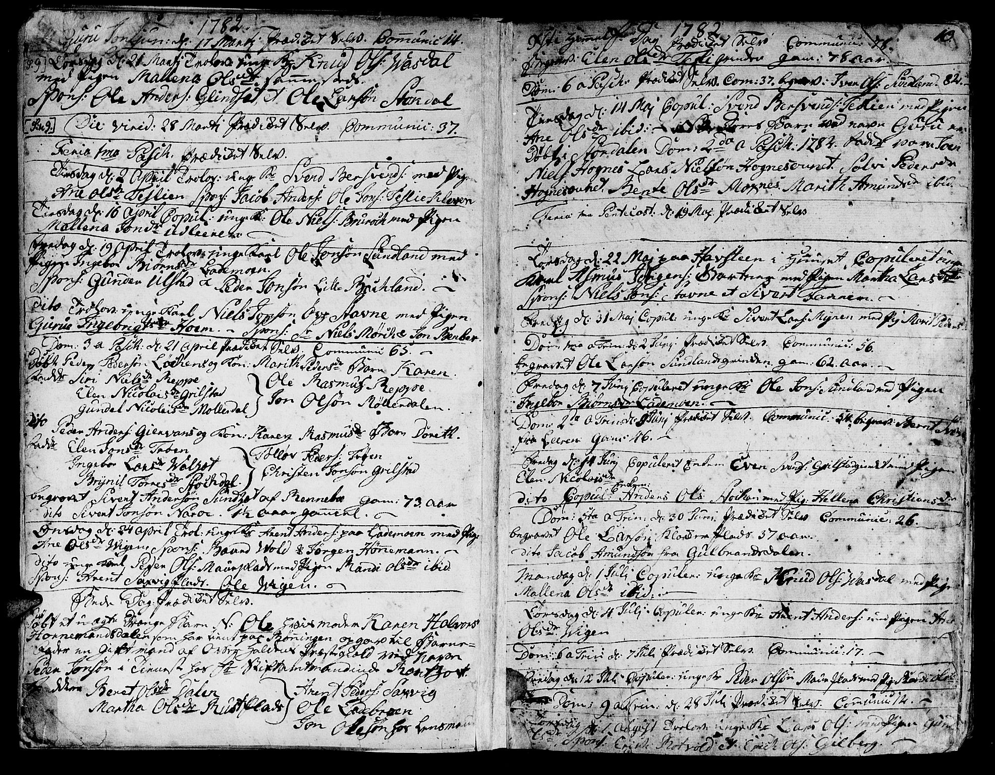 Ministerialprotokoller, klokkerbøker og fødselsregistre - Sør-Trøndelag, SAT/A-1456/606/L0280: Parish register (official) no. 606A02 /1, 1781-1817, p. 9-10
