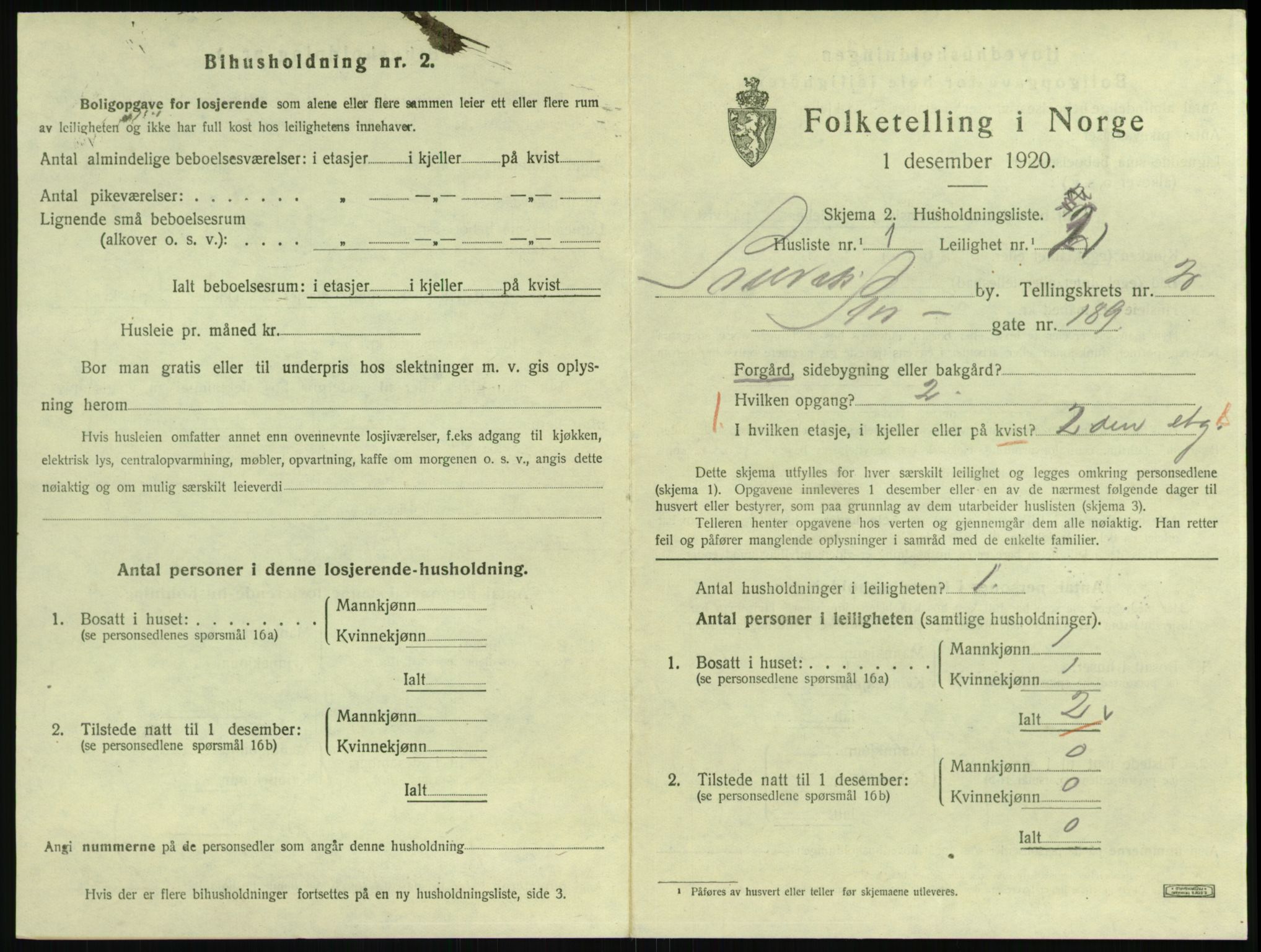 SAKO, 1920 census for Svelvik, 1920, p. 1007