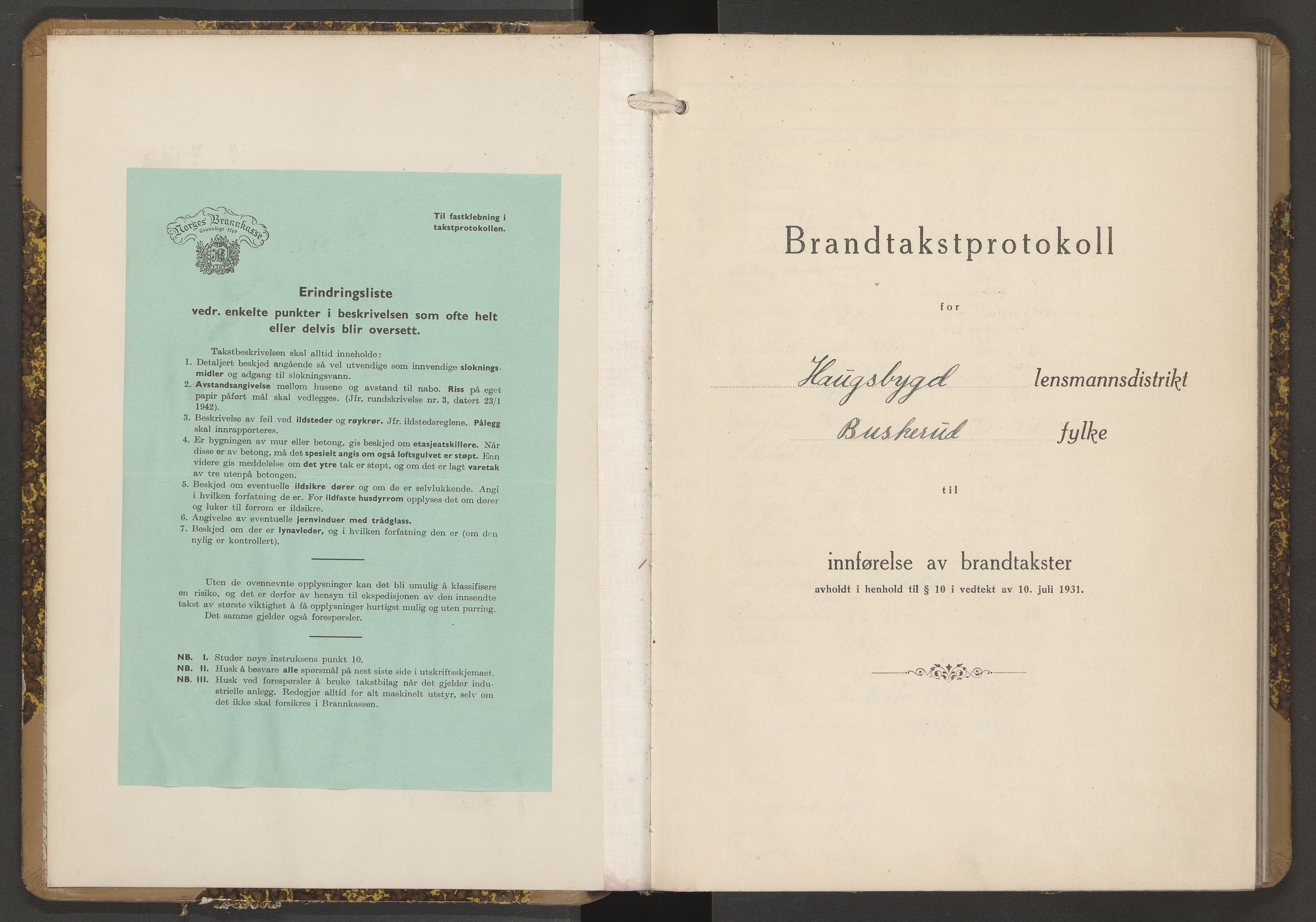 Norderhov lensmannskontor, AV/SAKO-A-526/Y/Yb/Ybd/L0004: Skjematakstprotokoll for Haugsbygd, 1938-1949