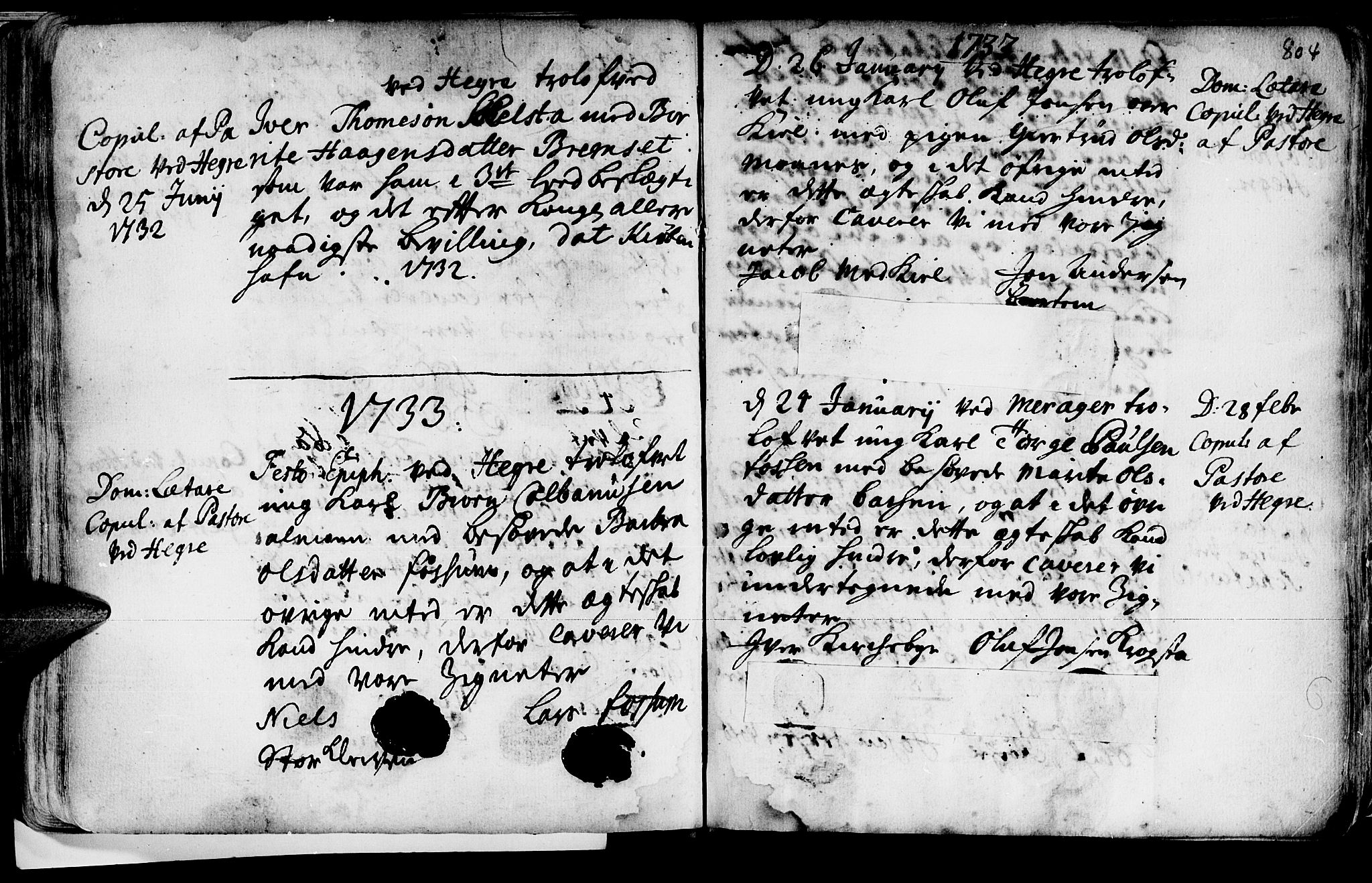 Ministerialprotokoller, klokkerbøker og fødselsregistre - Nord-Trøndelag, SAT/A-1458/709/L0055: Parish register (official) no. 709A03, 1730-1739, p. 803-804