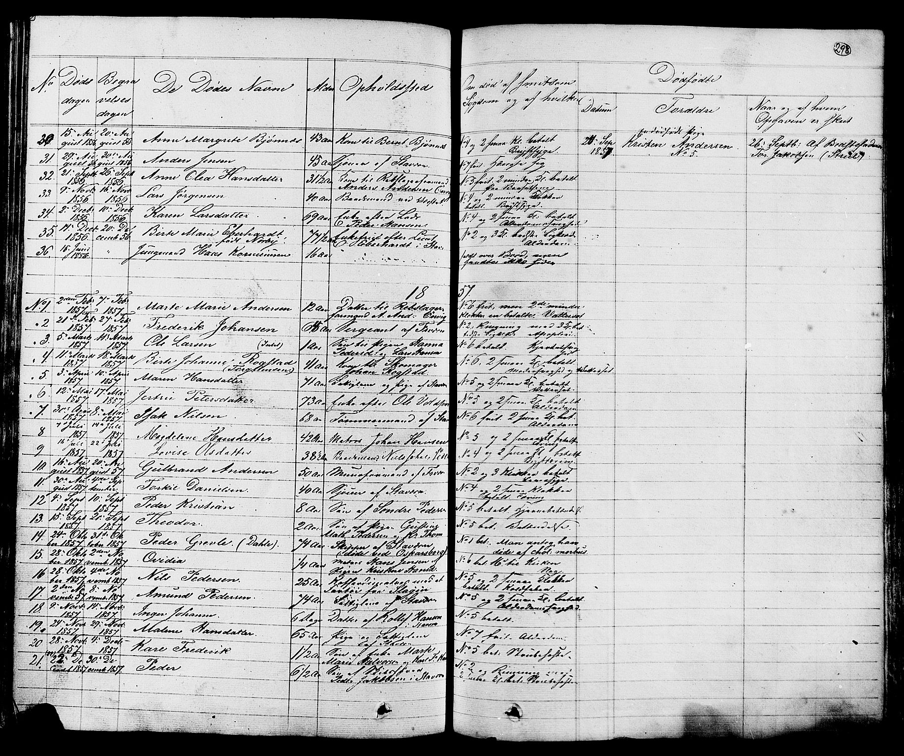 Stavern kirkebøker, SAKO/A-318/G/Ga/L0002: Parish register (copy) no. 2, 1839-1909, p. 298