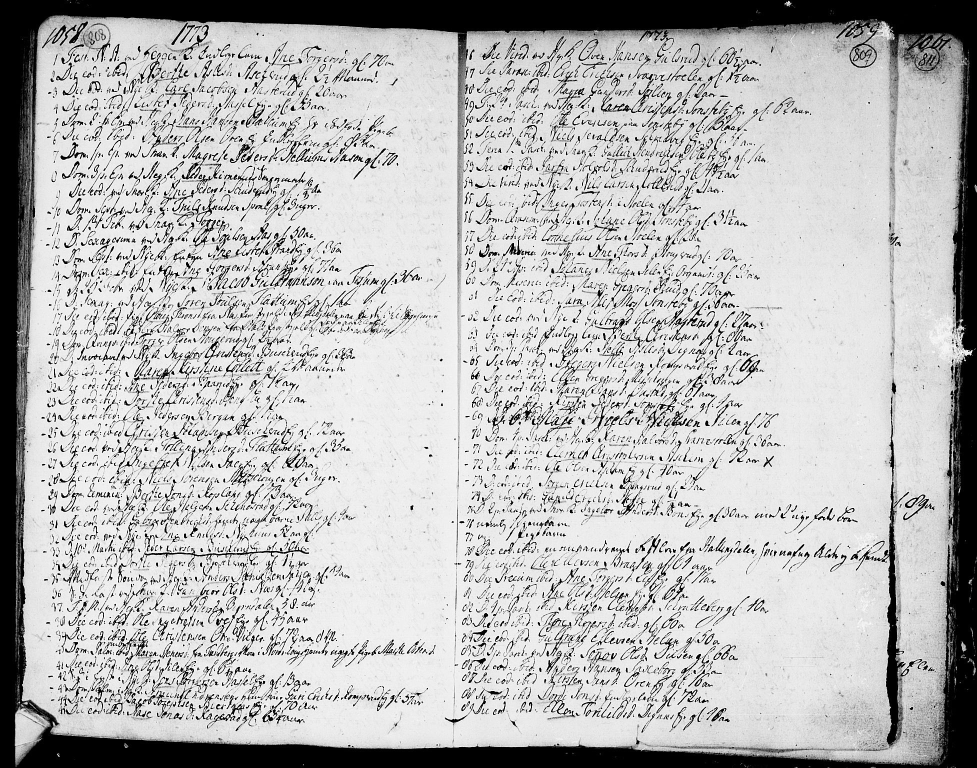 Modum kirkebøker, AV/SAKO-A-234/F/Fa/L0002: Parish register (official) no. 2, 1741-1782, p. 808-809