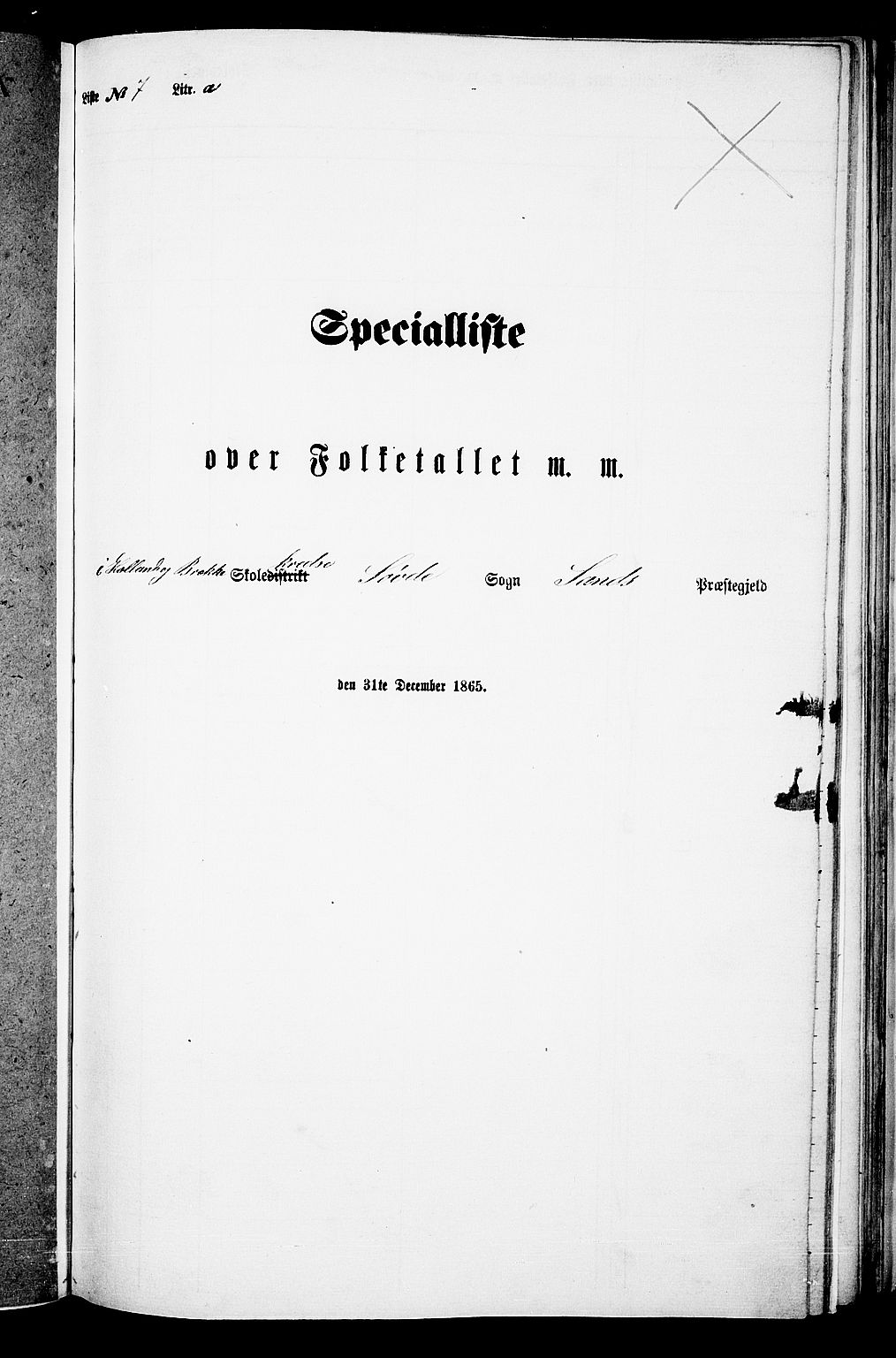 RA, 1865 census for Sand, 1865, p. 106