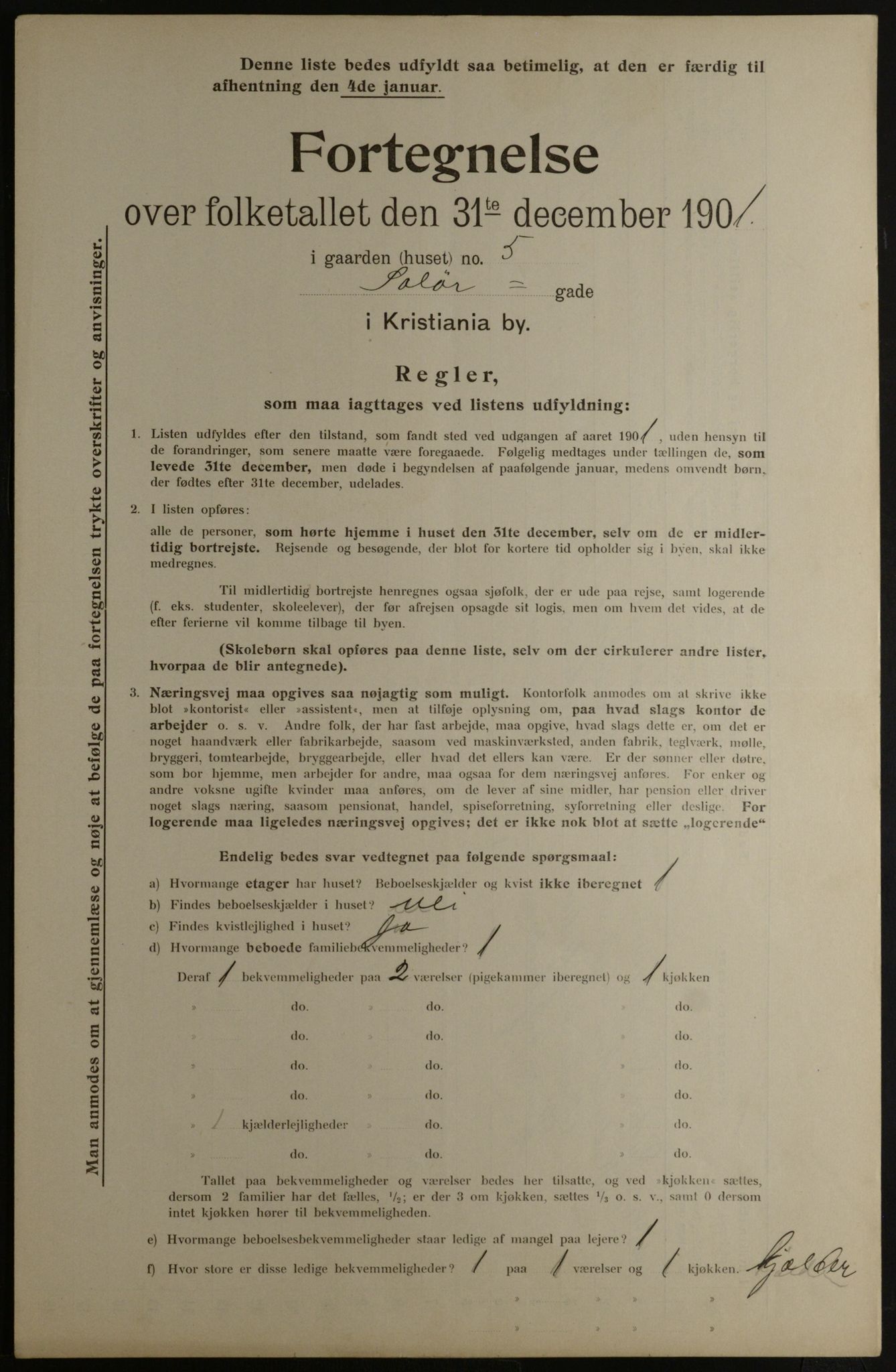 OBA, Municipal Census 1901 for Kristiania, 1901, p. 15357