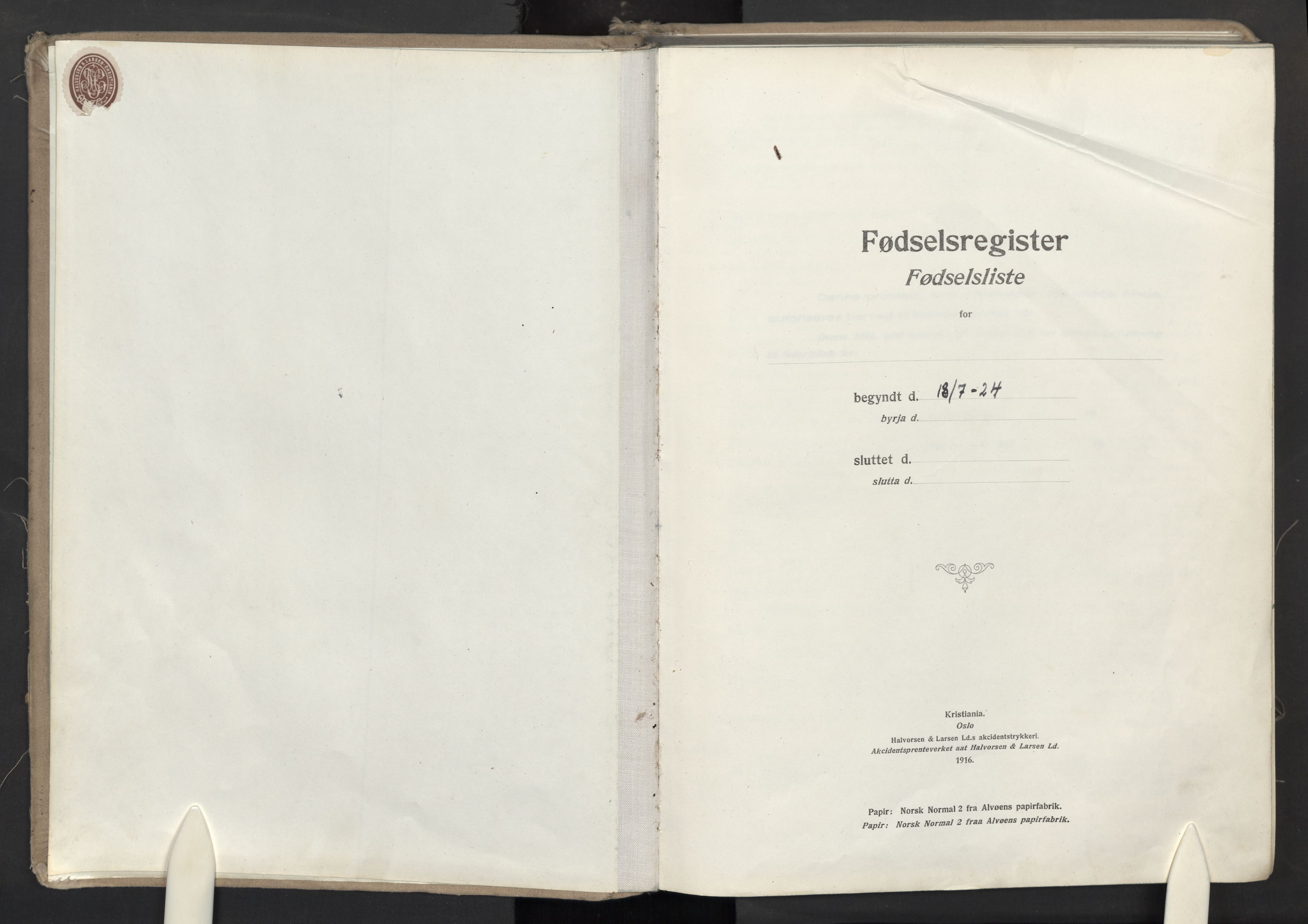 Eidsvoll prestekontor Kirkebøker, SAO/A-10888: Birth register no. I 2, 1924-1937