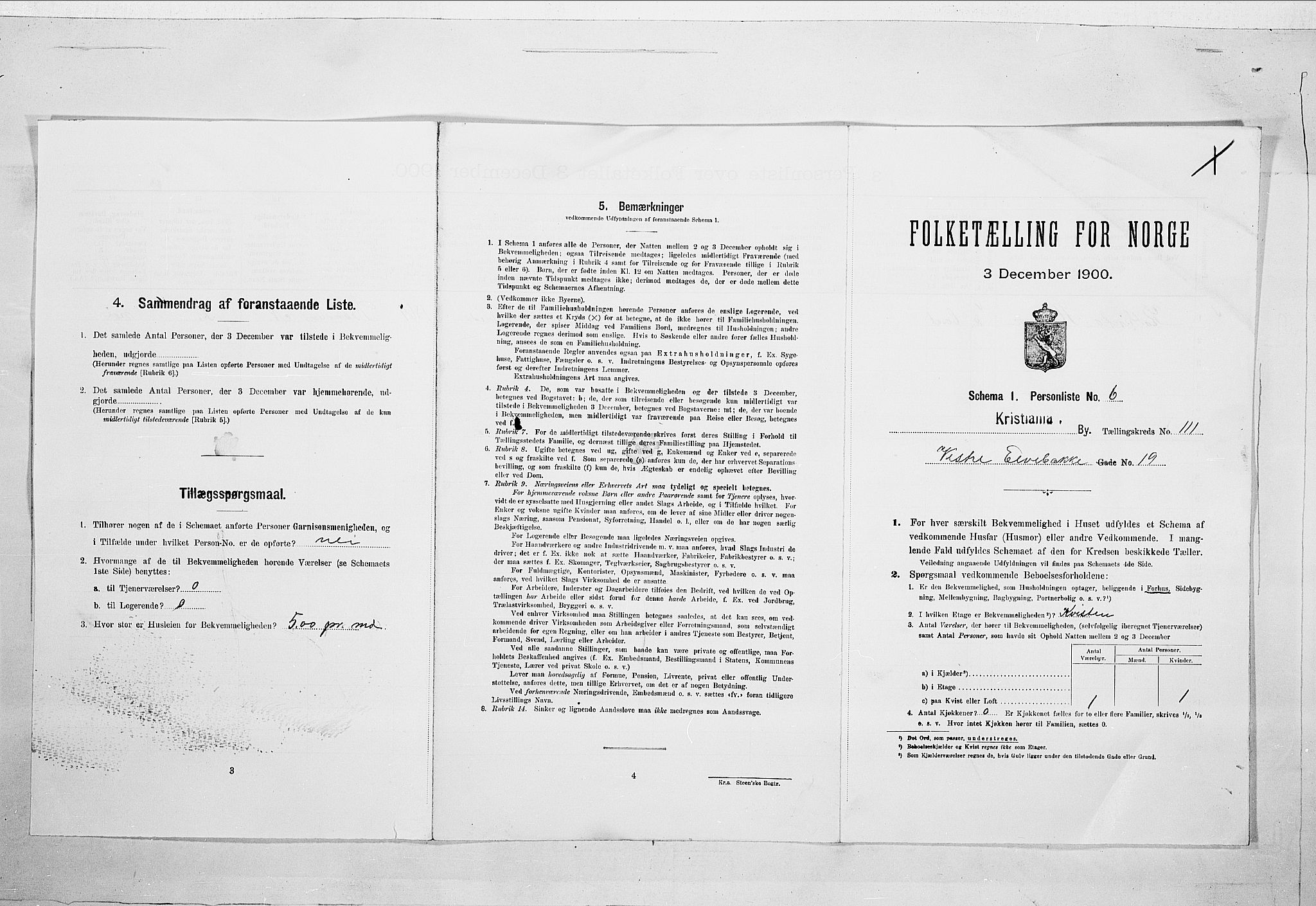 SAO, 1900 census for Kristiania, 1900, p. 111822