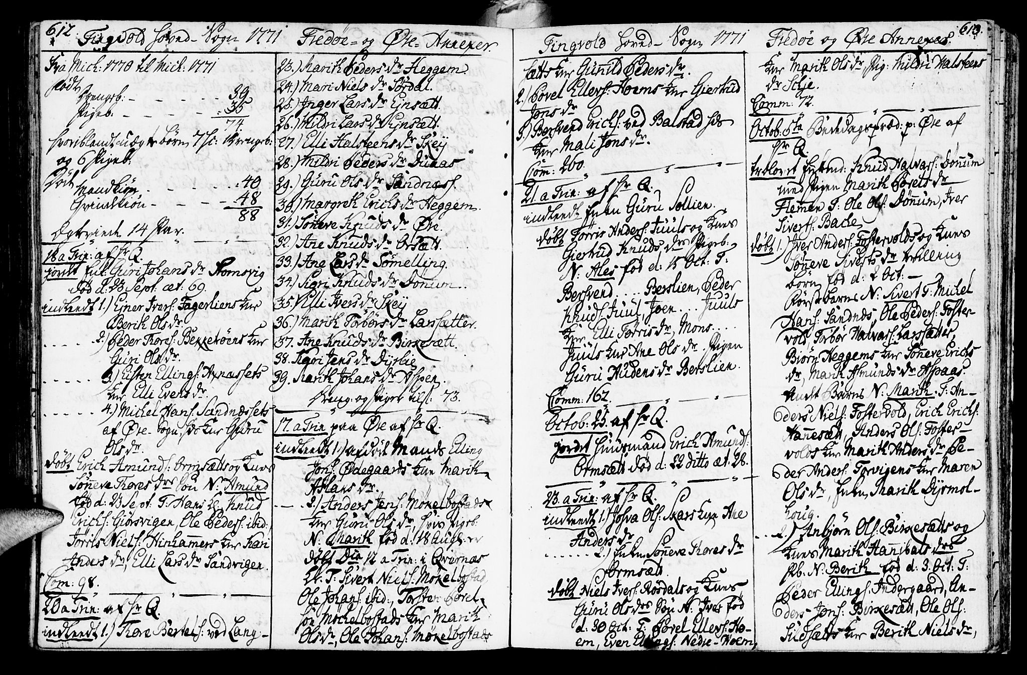 Ministerialprotokoller, klokkerbøker og fødselsregistre - Møre og Romsdal, SAT/A-1454/586/L0979: Parish register (official) no. 586A05, 1751-1776, p. 612-613
