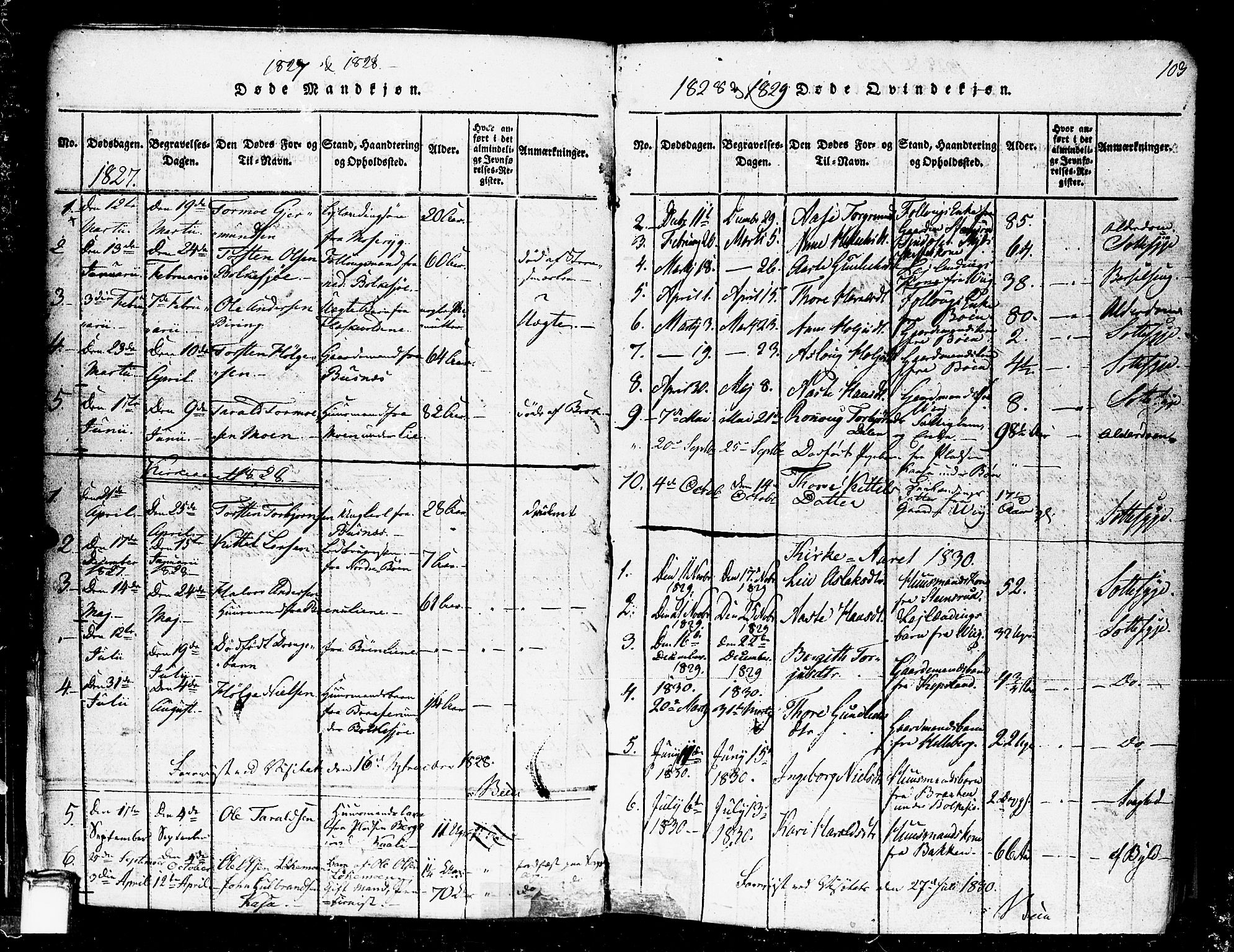 Gransherad kirkebøker, SAKO/A-267/F/Fa/L0001: Parish register (official) no. I 1, 1815-1843, p. 103