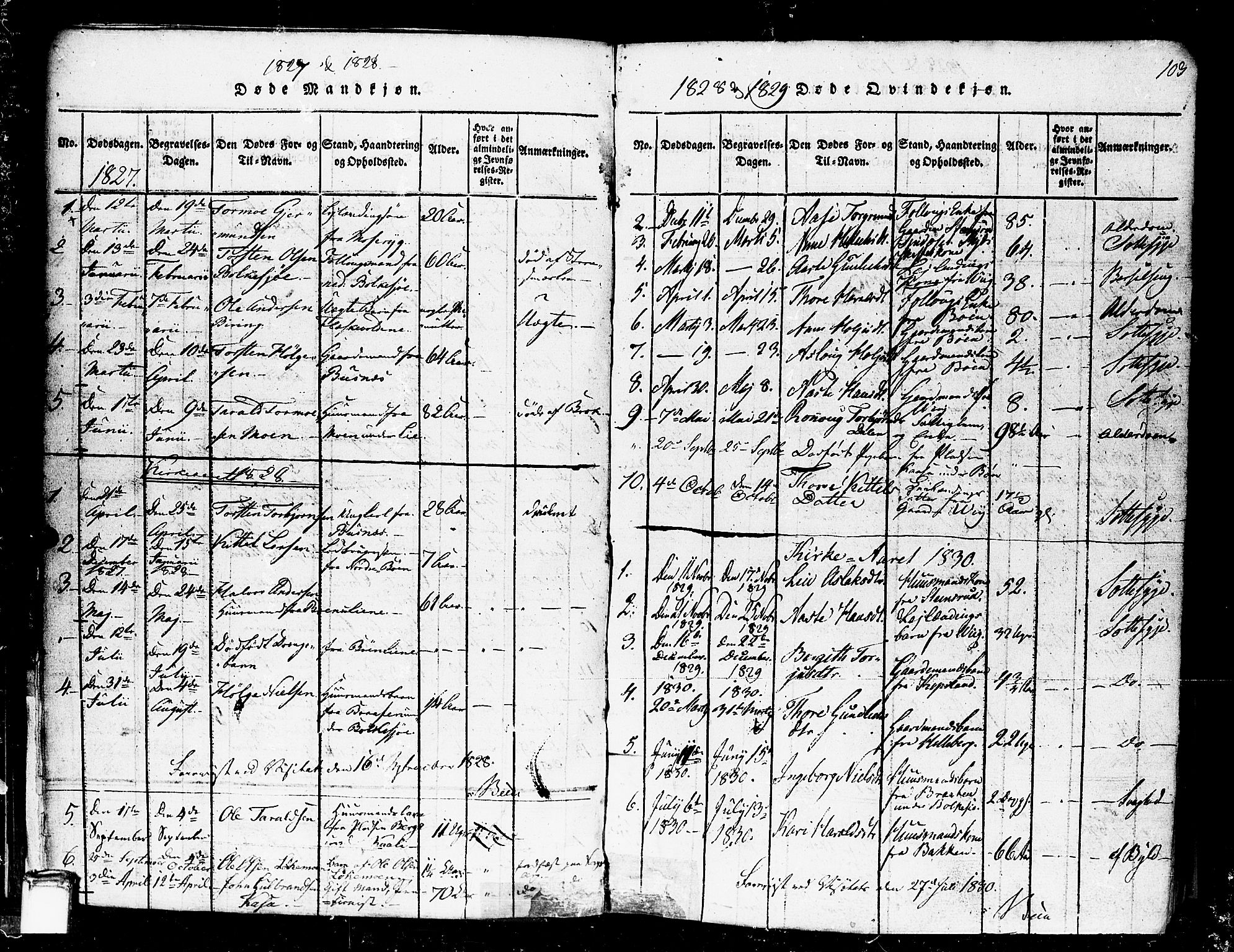 Gransherad kirkebøker, AV/SAKO-A-267/F/Fa/L0001: Parish register (official) no. I 1, 1815-1843, p. 103