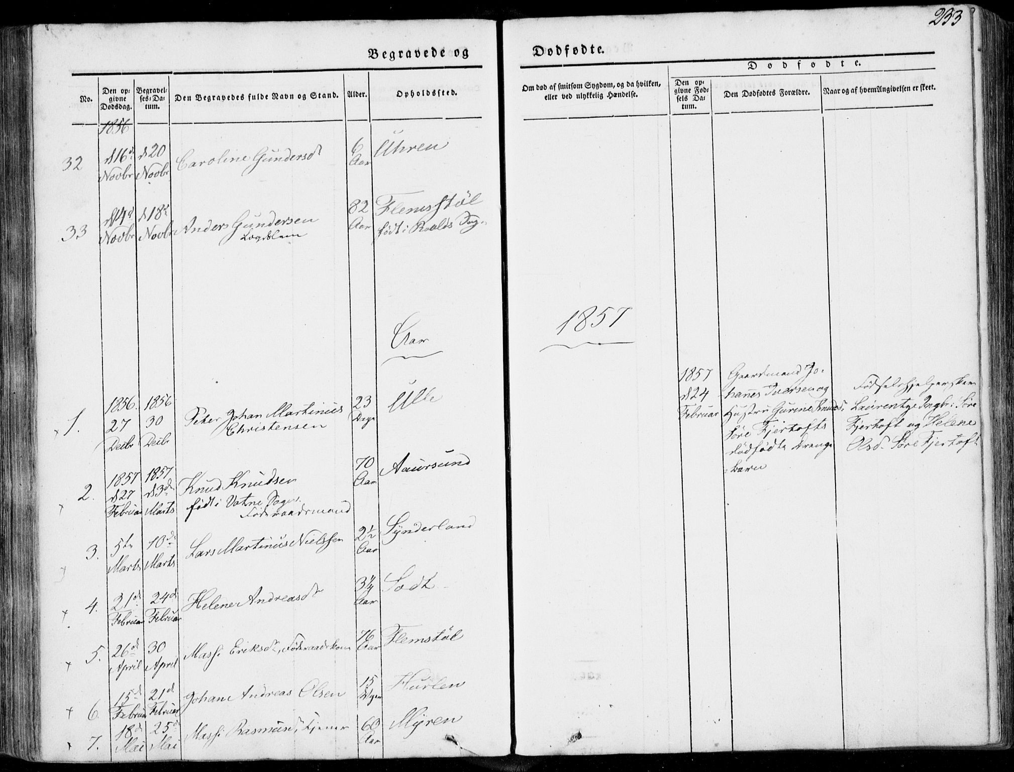 Ministerialprotokoller, klokkerbøker og fødselsregistre - Møre og Romsdal, AV/SAT-A-1454/536/L0497: Parish register (official) no. 536A06, 1845-1865, p. 233