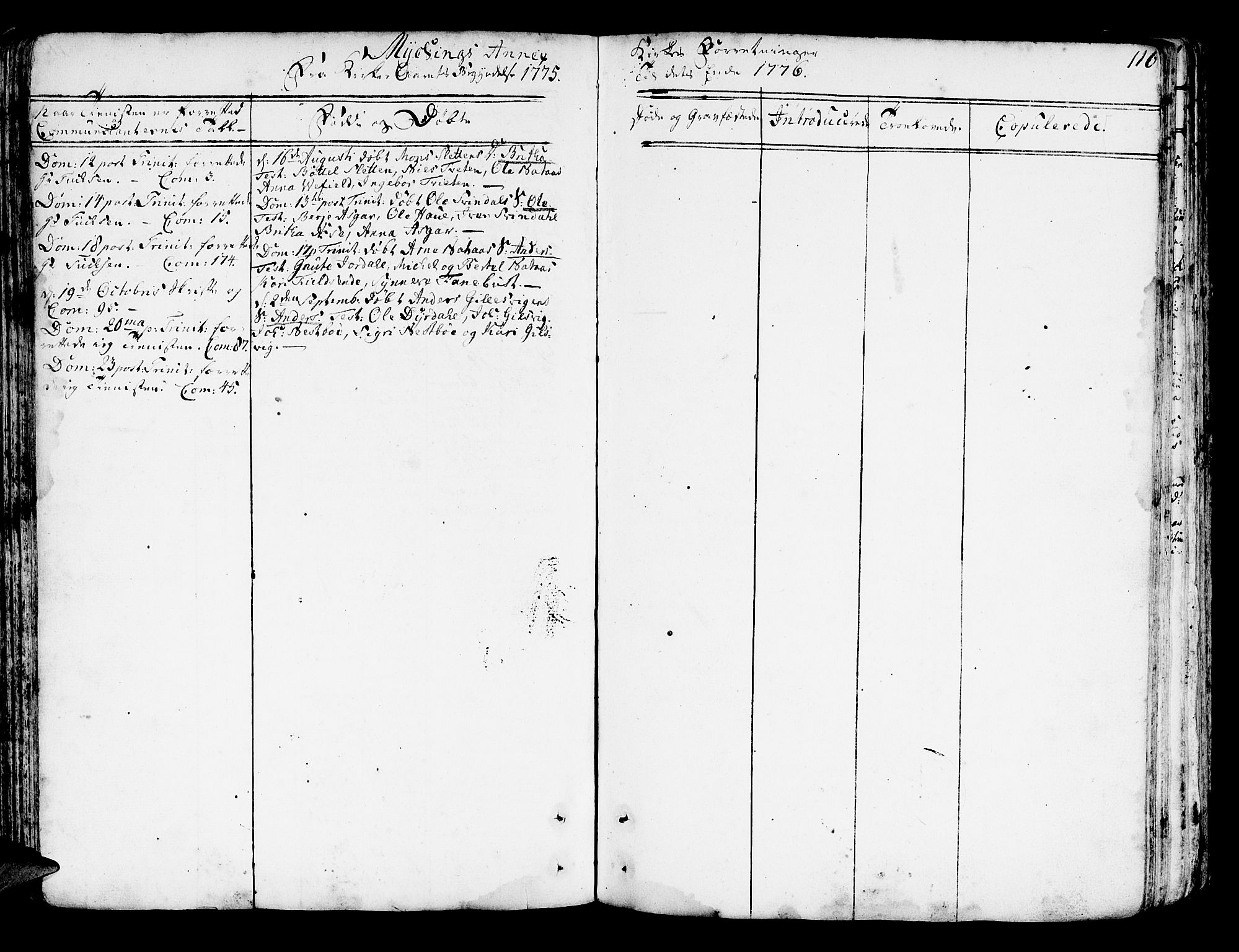Lindås Sokneprestembete, SAB/A-76701/H/Haa: Parish register (official) no. A 4, 1764-1791, p. 116