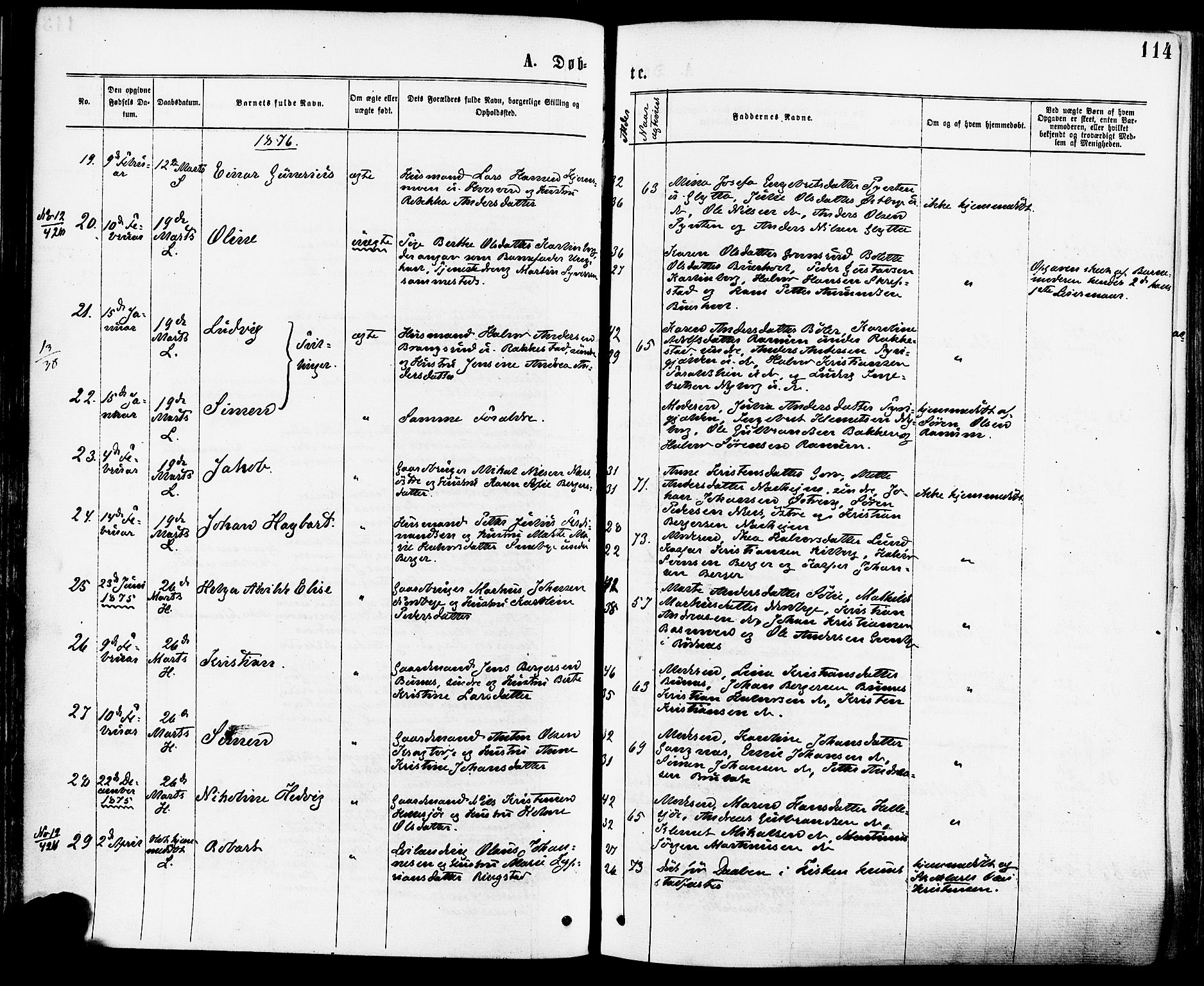 Høland prestekontor Kirkebøker, AV/SAO-A-10346a/F/Fa/L0012.a: Parish register (official) no. I 12A, 1869-1879, p. 114