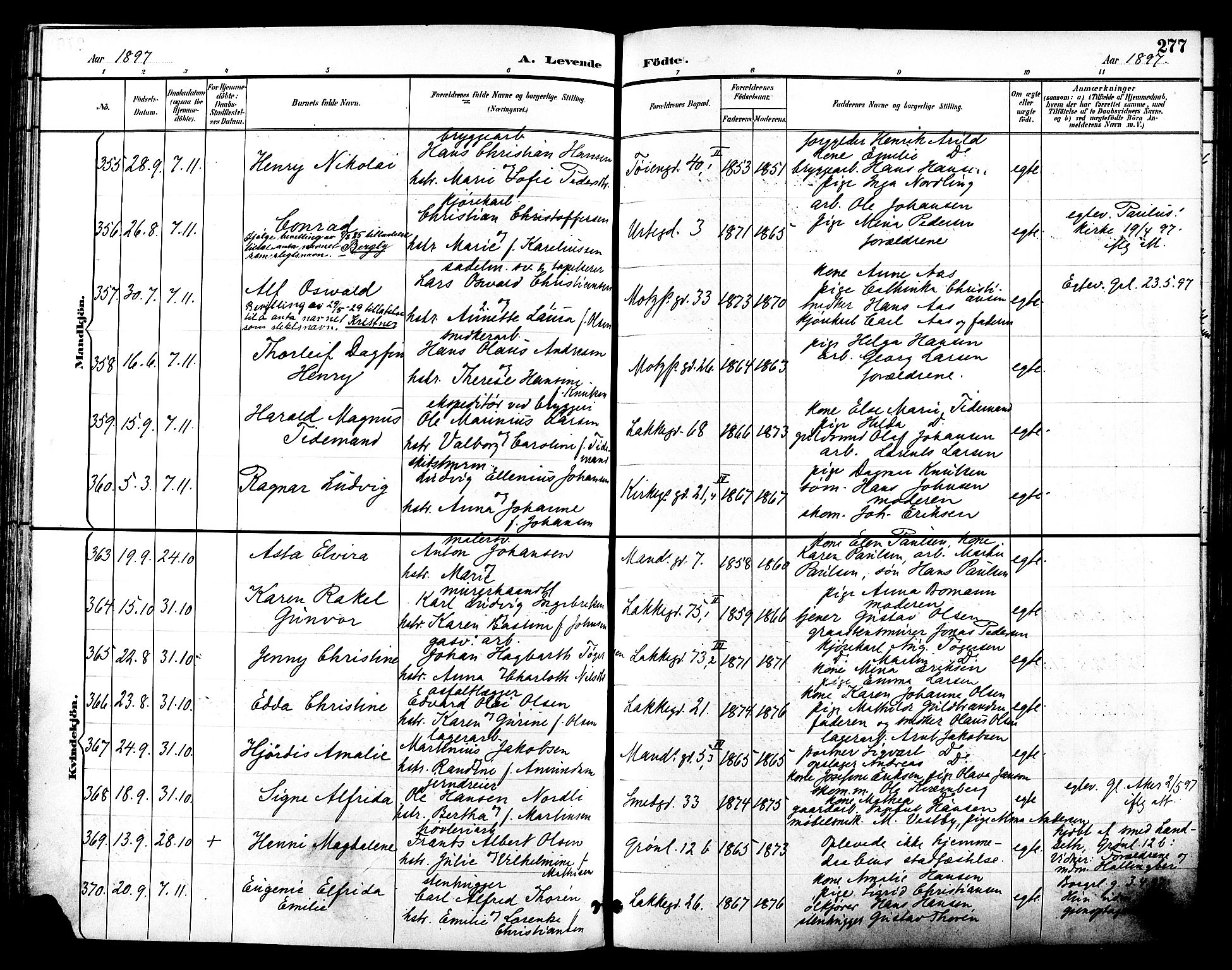 Grønland prestekontor Kirkebøker, SAO/A-10848/F/Fa/L0012: Parish register (official) no. 12, 1893-1900, p. 277