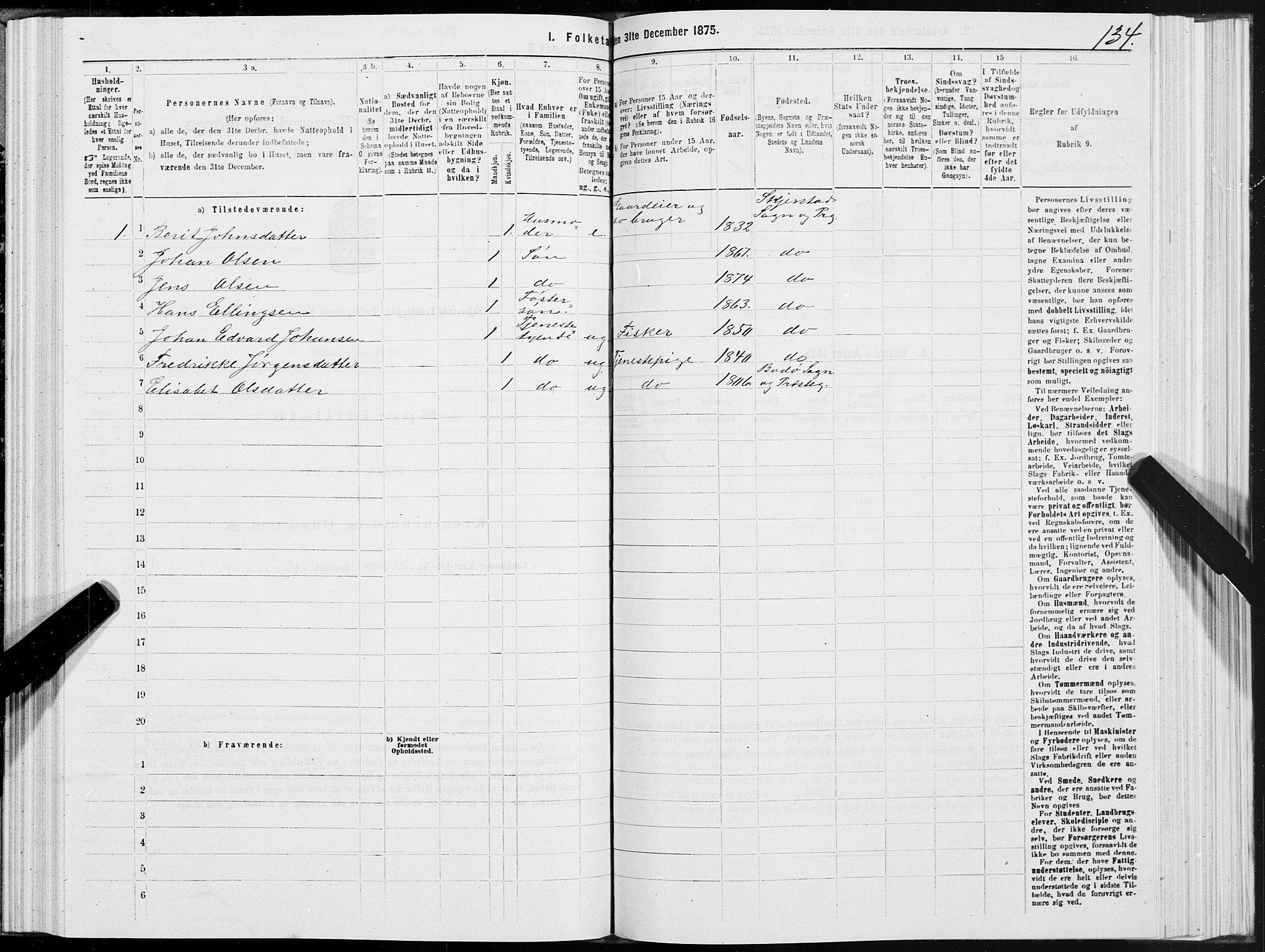 SAT, 1875 census for 1842P Skjerstad, 1875, p. 4134