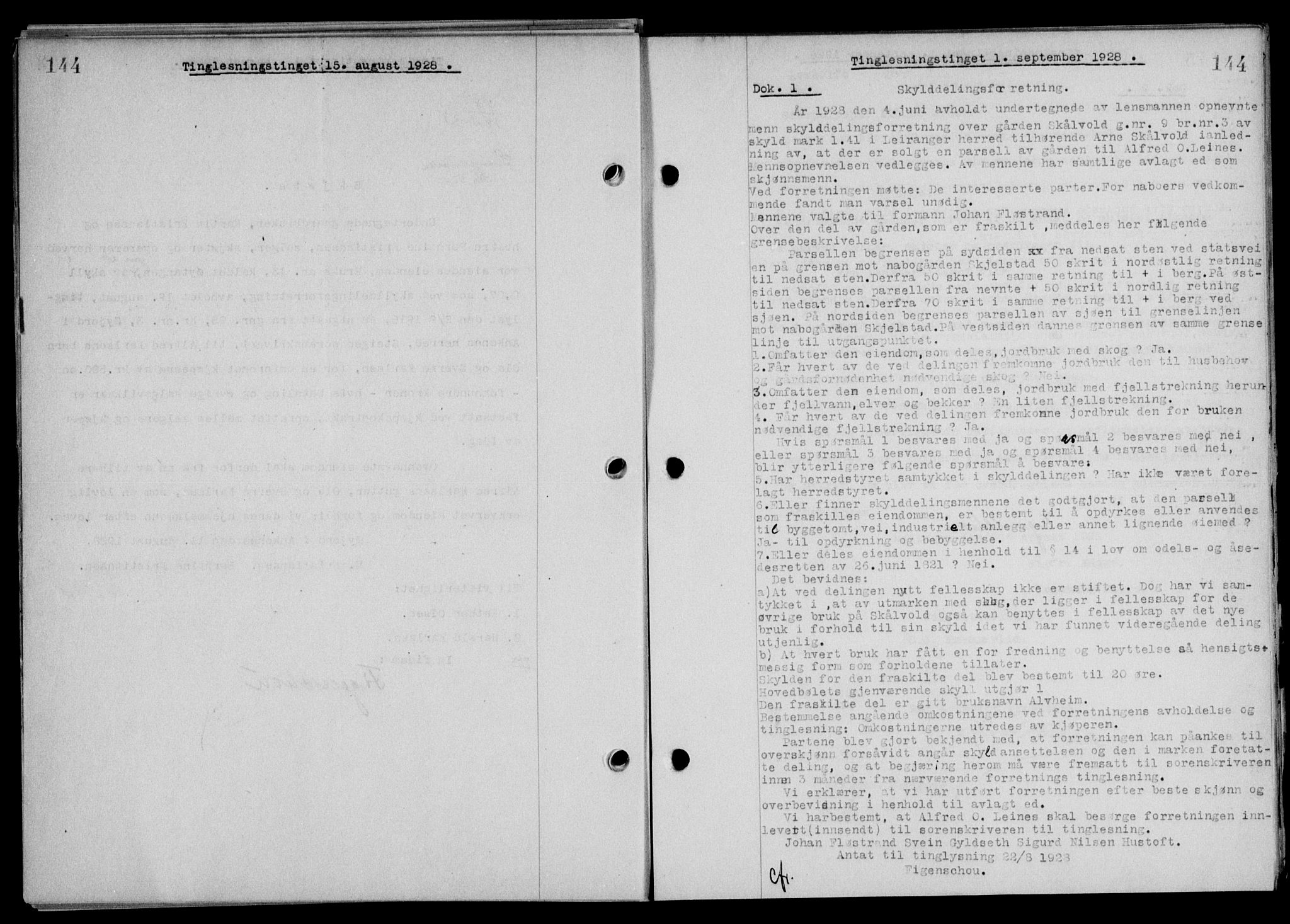 Steigen og Ofoten sorenskriveri, SAT/A-0030/1/2/2C/L0015/0002: Mortgage book no. 16 og 17-I, 1927-1928, Deed date: 01.09.1928