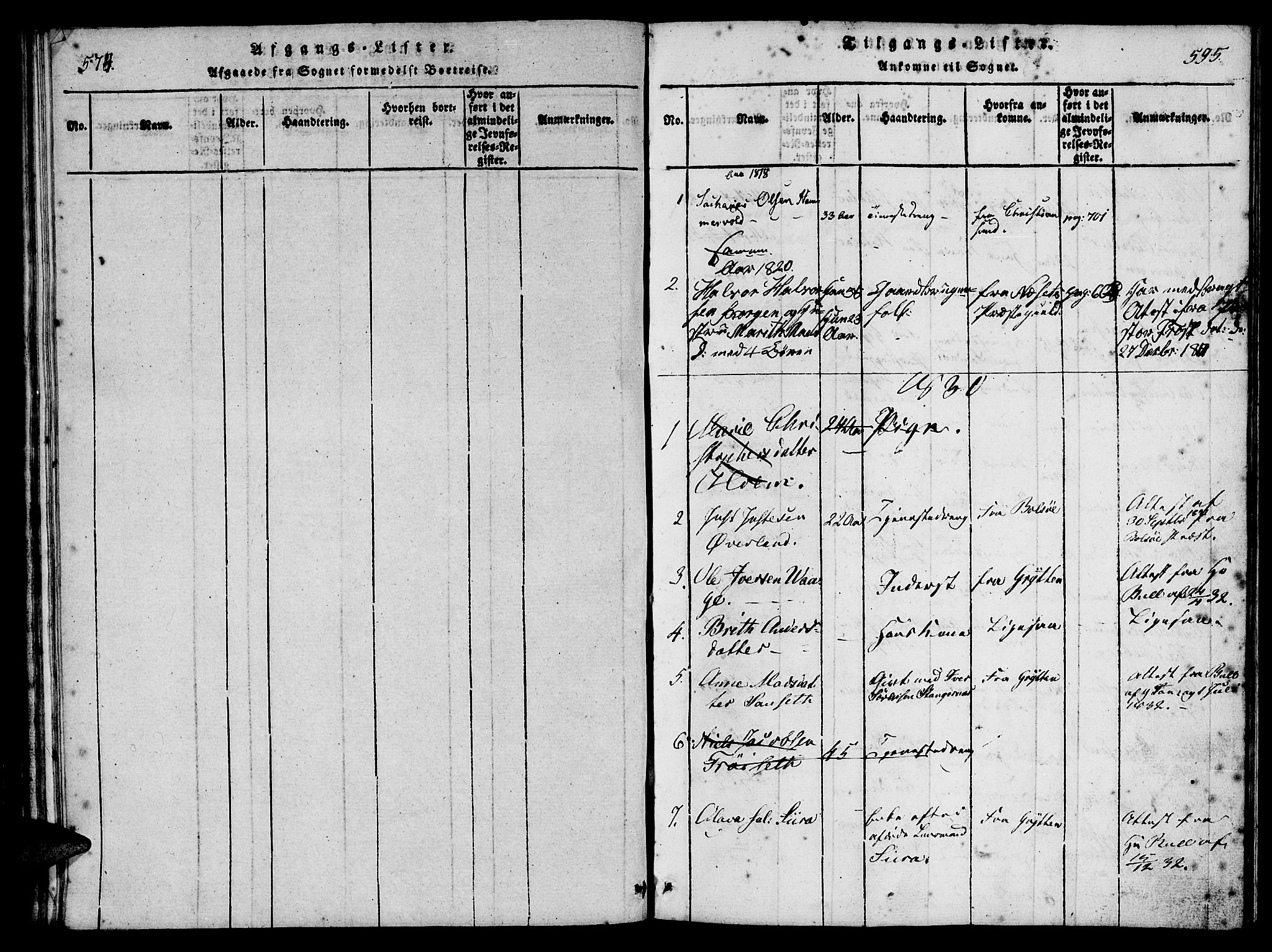 Ministerialprotokoller, klokkerbøker og fødselsregistre - Møre og Romsdal, SAT/A-1454/548/L0612: Parish register (official) no. 548A01, 1818-1846, p. 595