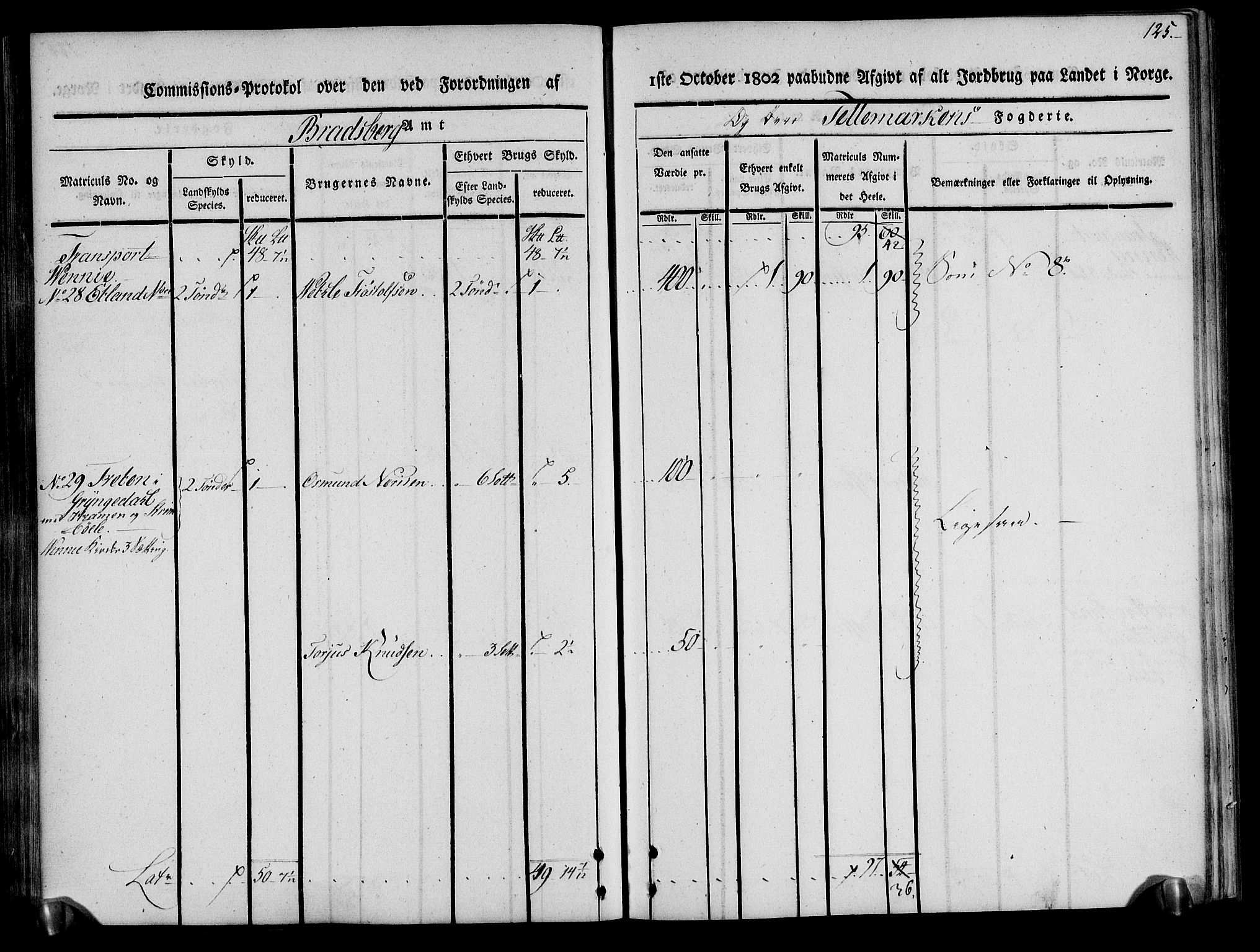 Rentekammeret inntil 1814, Realistisk ordnet avdeling, RA/EA-4070/N/Ne/Nea/L0075: Øvre Telemarken fogderi. Kommisjonsprotokoll for fogderiets vestre del - Kviteseid, Vinje, Moland [):Fyresdal] og Lårdal prestegjeld., 1803, p. 126