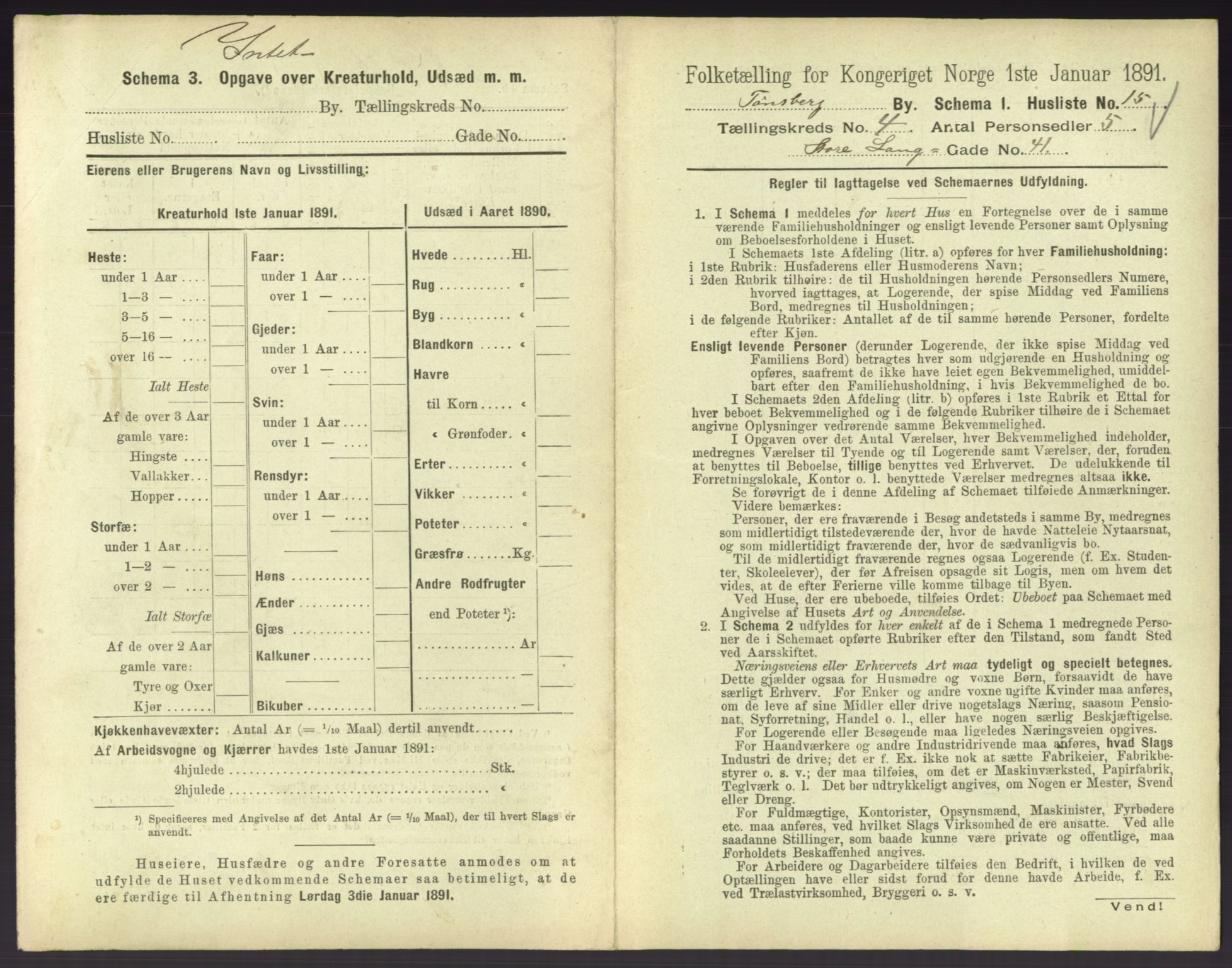 RA, 1891 census for 0705 Tønsberg, 1891, p. 212