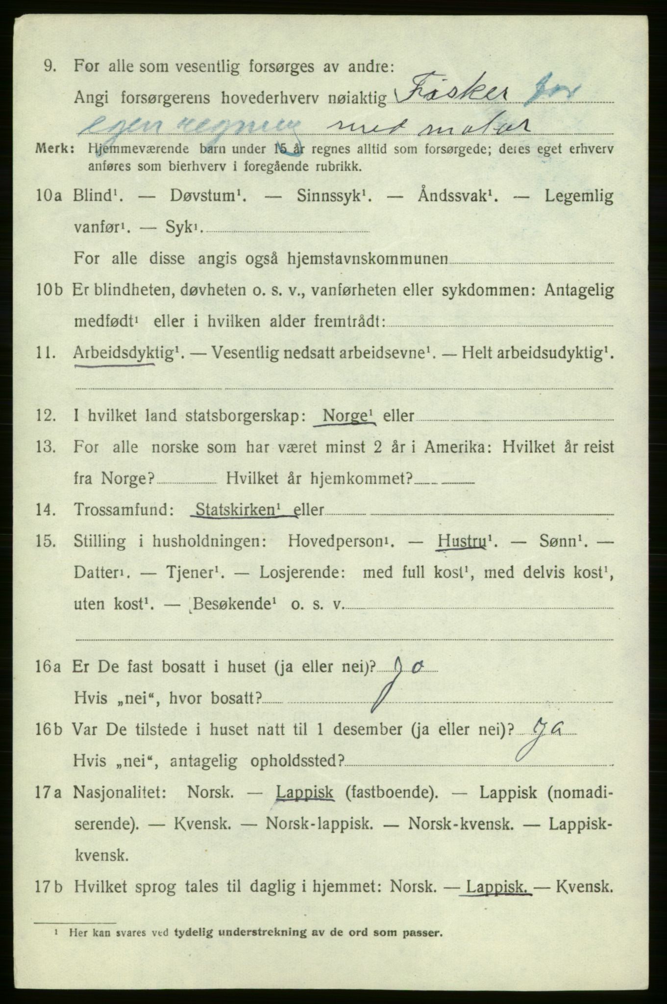 SATØ, 1920 census for , 1920, p. 593