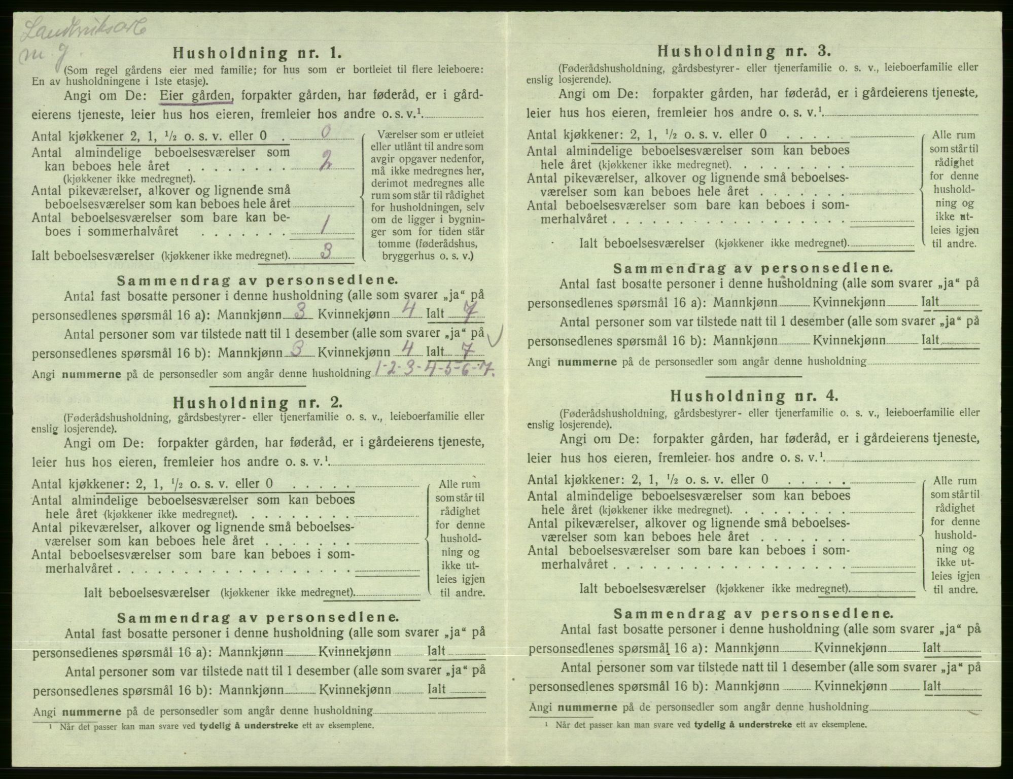 SAB, 1920 census for Vossestrand, 1920, p. 439