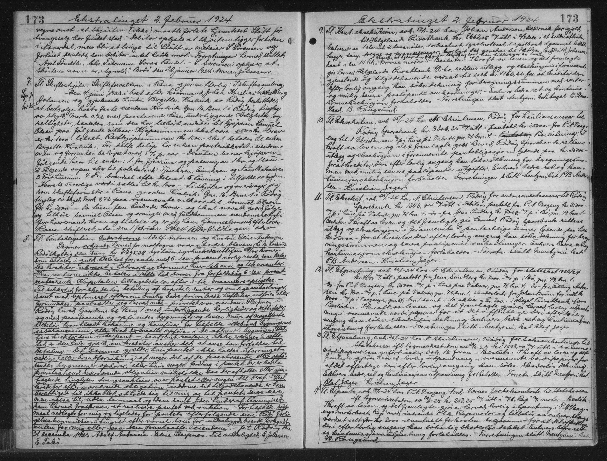Rana sorenskriveri , AV/SAT-A-1108/1/2/2C/L0018: Mortgage book no. 18, 1923-1928, p. 173, Deed date: 02.02.1924
