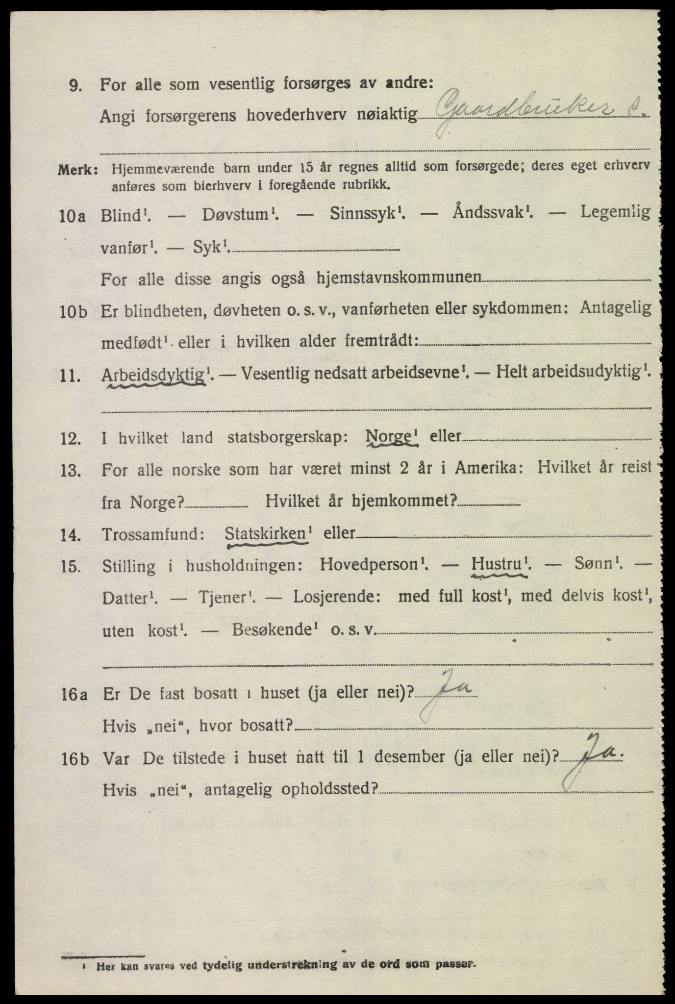 SAK, 1920 census for Grindheim, 1920, p. 604