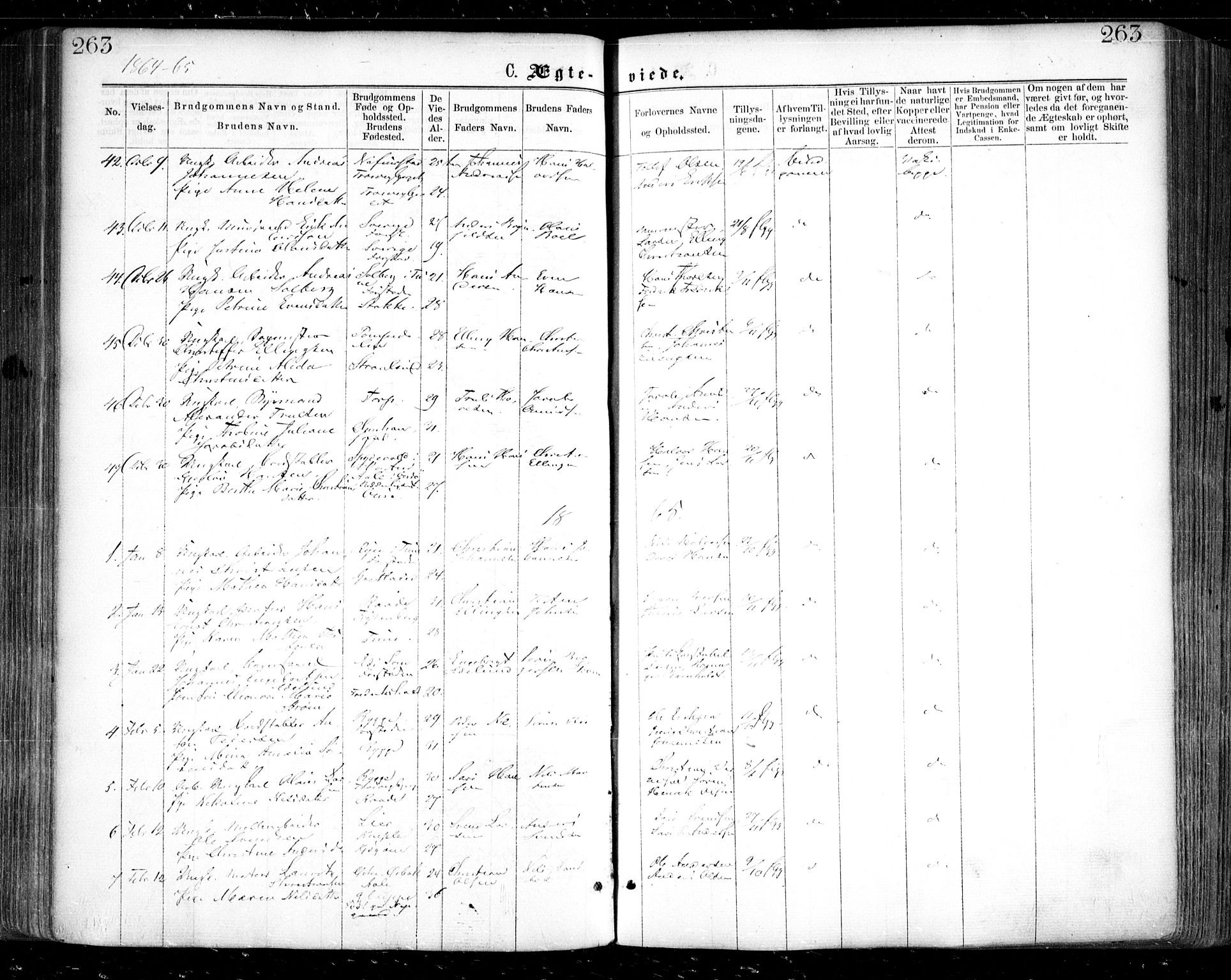 Glemmen prestekontor Kirkebøker, AV/SAO-A-10908/F/Fa/L0008: Parish register (official) no. 8, 1862-1871, p. 263