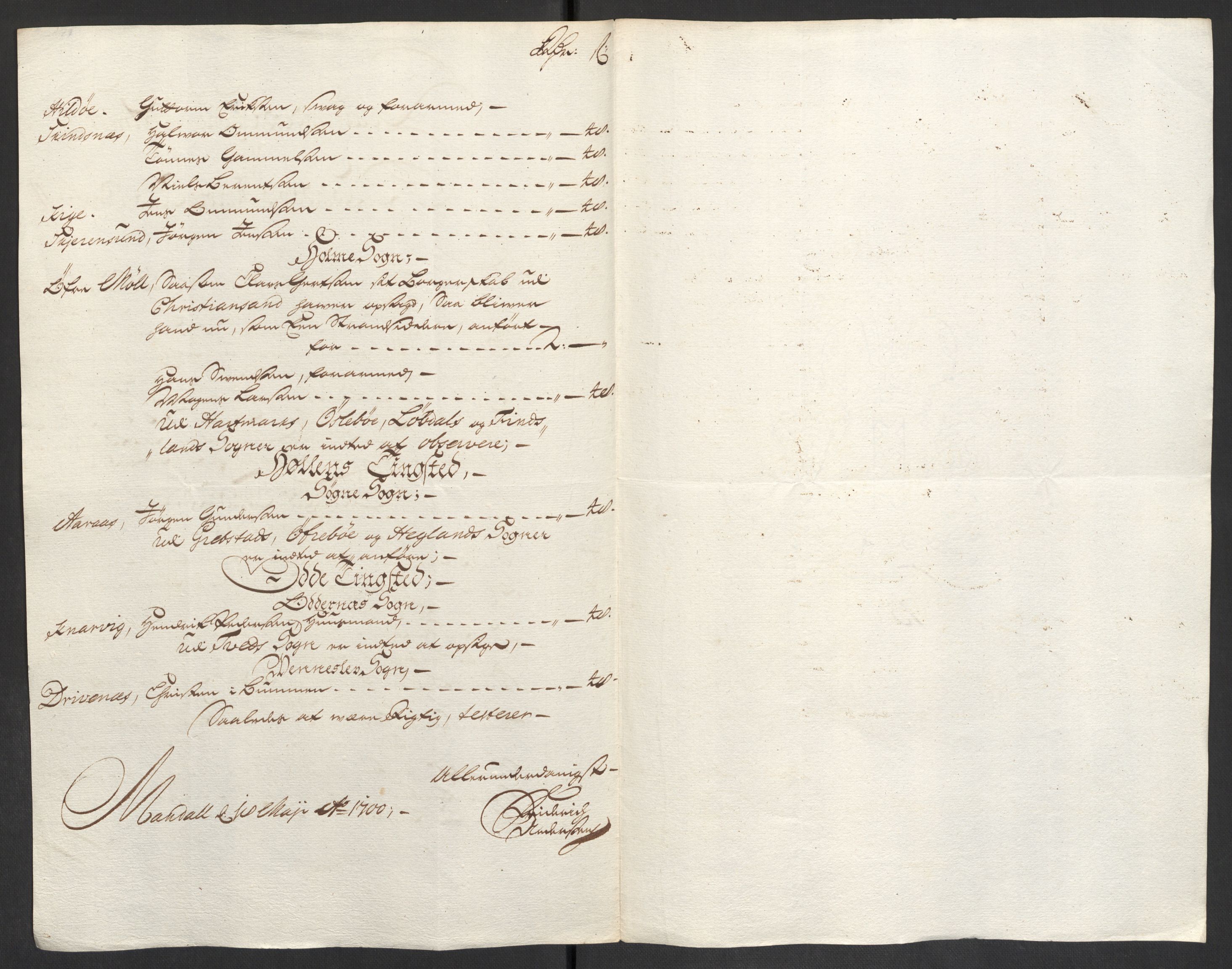 Rentekammeret inntil 1814, Reviderte regnskaper, Fogderegnskap, RA/EA-4092/R43/L2548: Fogderegnskap Lista og Mandal, 1700, p. 122